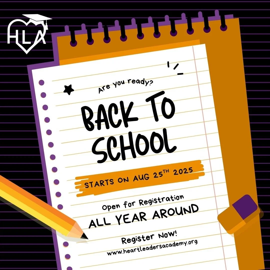 📚✏️ The countdown is on&hellip; the FIRST DAY BACK TO SCHOOL is AUGUST 25th! 🎉
We can&rsquo;t wait to welcome our amazing students back to Heart Leaders Academy 💜 where learning, growth, and leadership begin every single day. 🌟

Get ready for an 