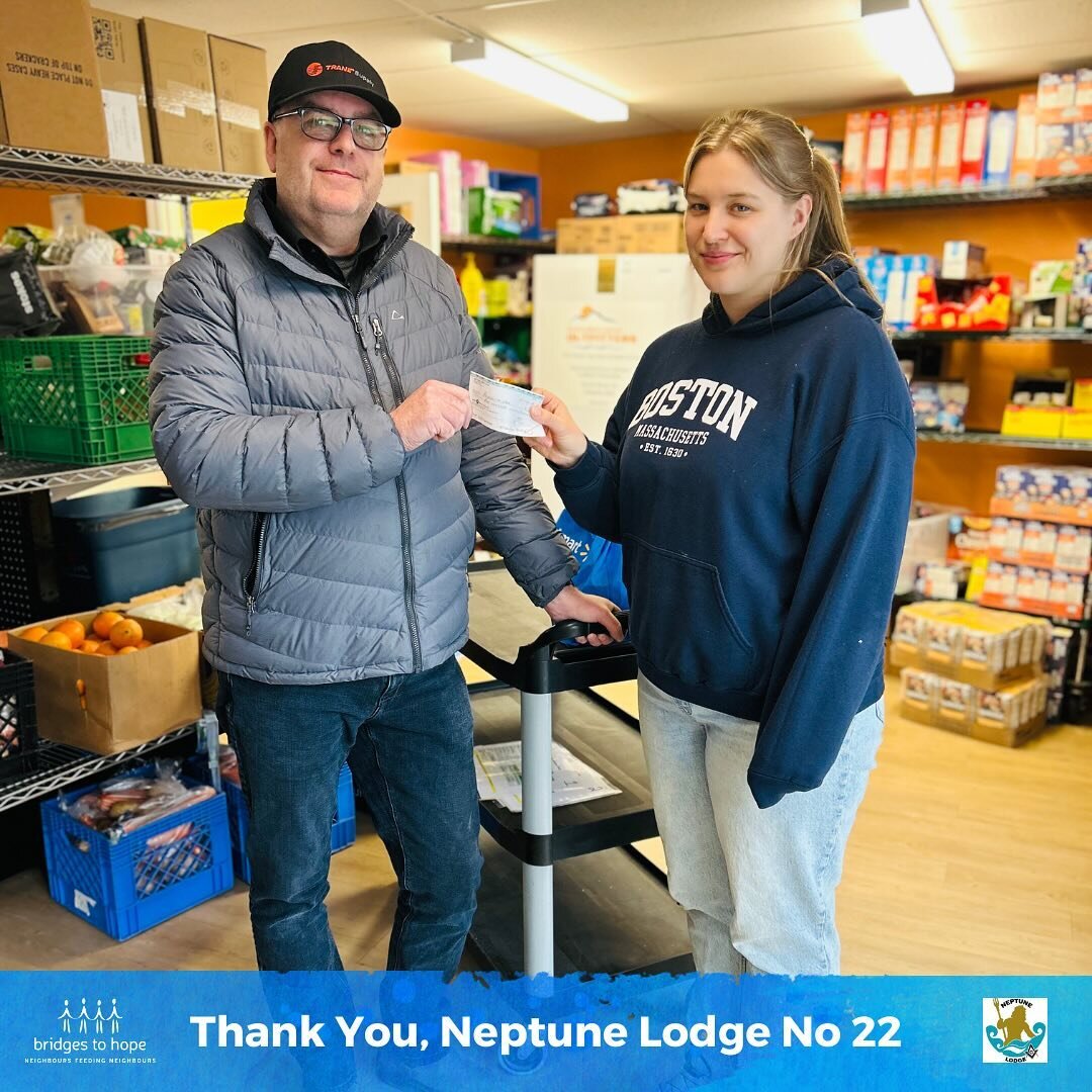 A Heartfelt thank you to Neptune Lodge 22. They dropped by with a generous donation of $500!

They also lent a helping hand back in December 2023, as some of their members volunteered alongside us, aiding in the preparation of food hampers in our pan