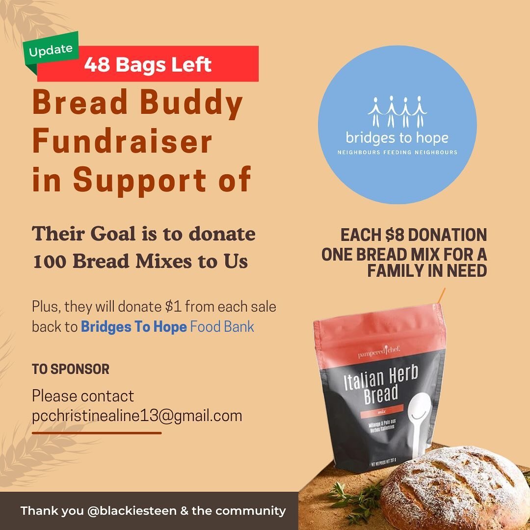 Over halfway there! 52 bread mixer bags sponsored, 48 more to go. Let&rsquo;s hit our goal together!

Please offer your help to @blackiesteen. She&rsquo;s working hard to make this possible.

We and our clients are grateful to you all who support in 