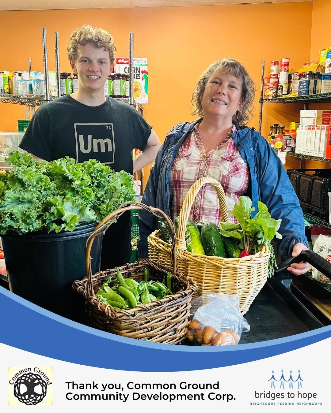 We want to say a big thank-you to Common Ground Community Development Corporation for another generous donation of fresh produce to our food pantry!

They dropped by with a wonderful assortment of freshly harvested vegetables to be enjoyed by our nei
