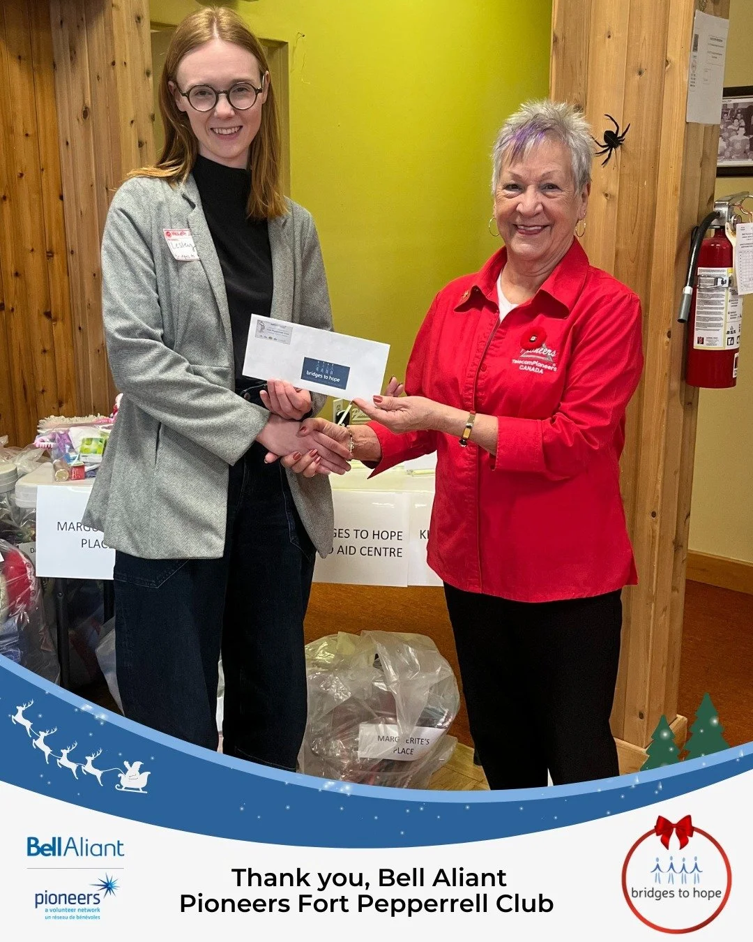 ✨🎊 What a fantastic way to kick off our Miracle on Cookstown Road campaign. 🎄🎁 

A heartfelt thank you to the Bell Aliant Pioneers Fort Pepperrell Club for their generous $1,000 donation to help us bring food, comfort, and dignity to families in o