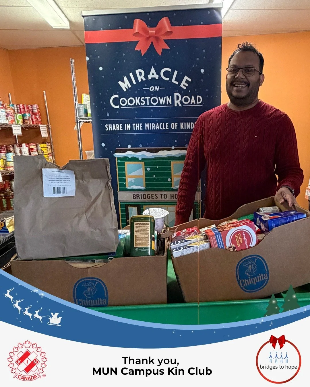 ✨ Well done to the MUN Kin Club! 👏🎄

Their group spent a day at Sobeys Howley Estates and collected food and monetary donations to help restock our food bank shelves. In total, they collected 307 pounds of food! 🥫💙

Thank you to these busy studen