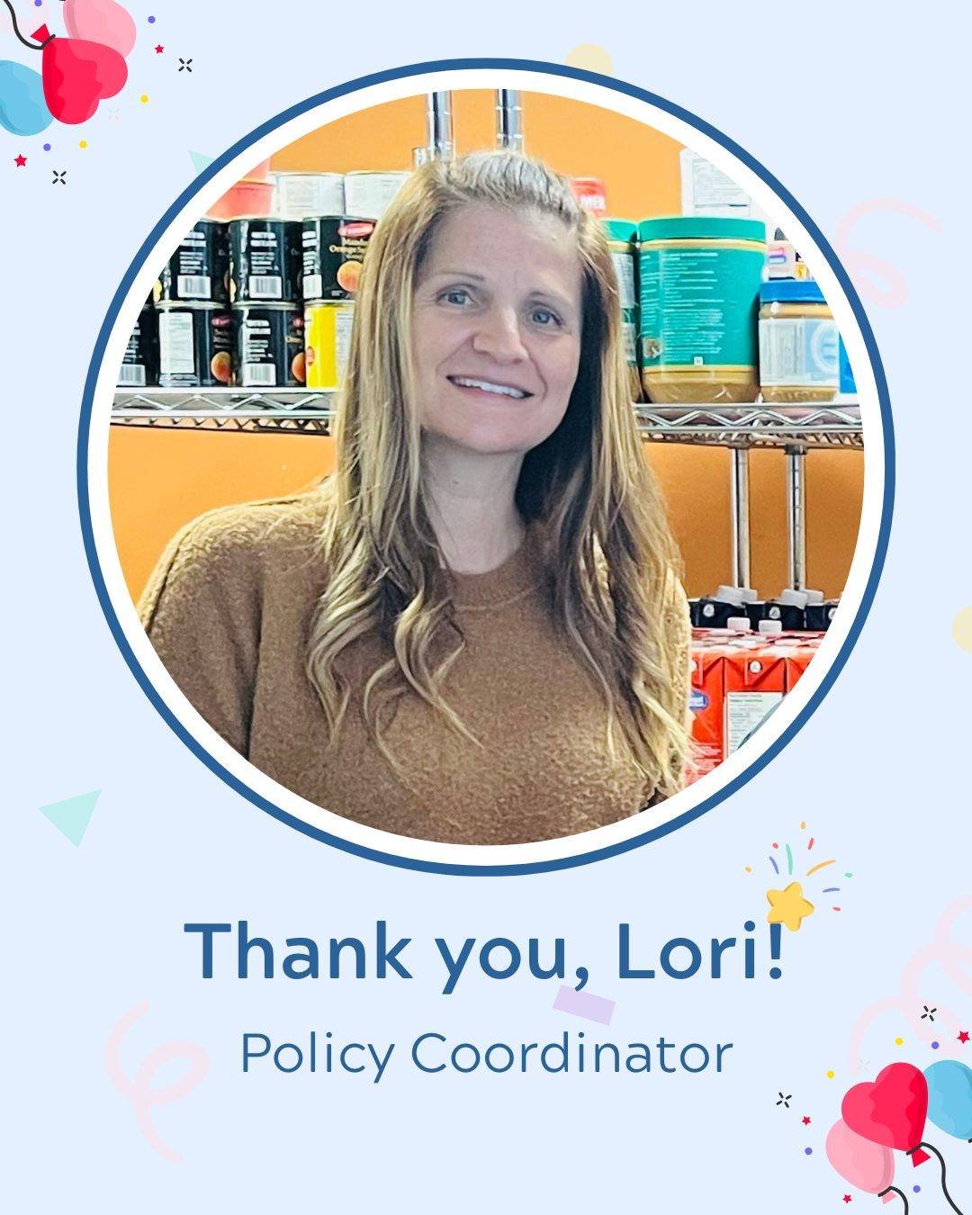 💙⭐ Lori is concluding her term as Policy Coordinator with Bridges to Hope, and we would like to extend our heartfelt thanks for the outstanding work she has done over the past year.

With funding from Food Banks Canada's Standards of Excellence Gran