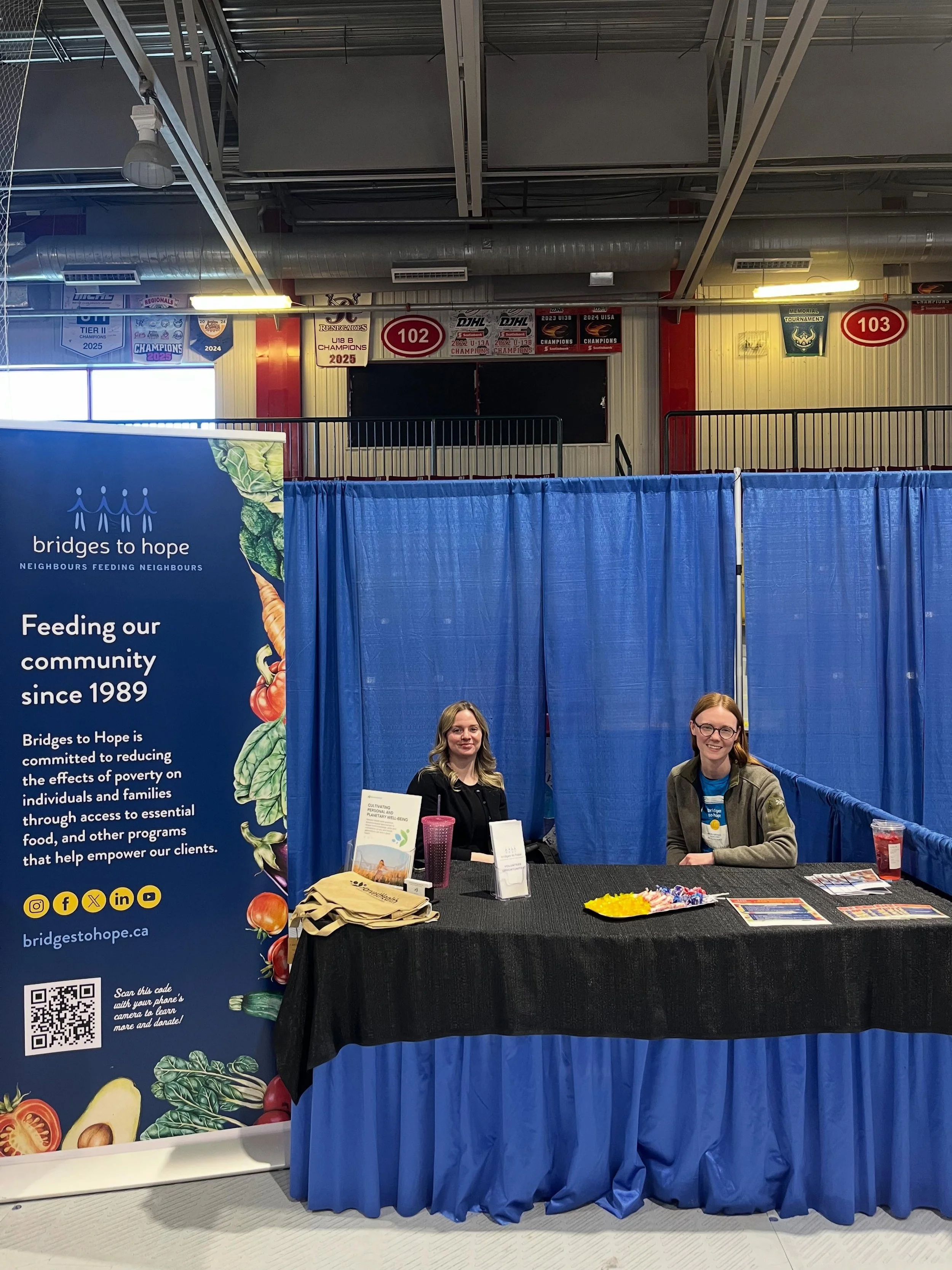 You can find Jess and Lesley at Jack Byrne Arena for the Community Well-being Fair today from 12-7! We&rsquo;re joining dozens of other local organizations to share information on our programs, services, and volunteer opportunities. Drop by! 💙