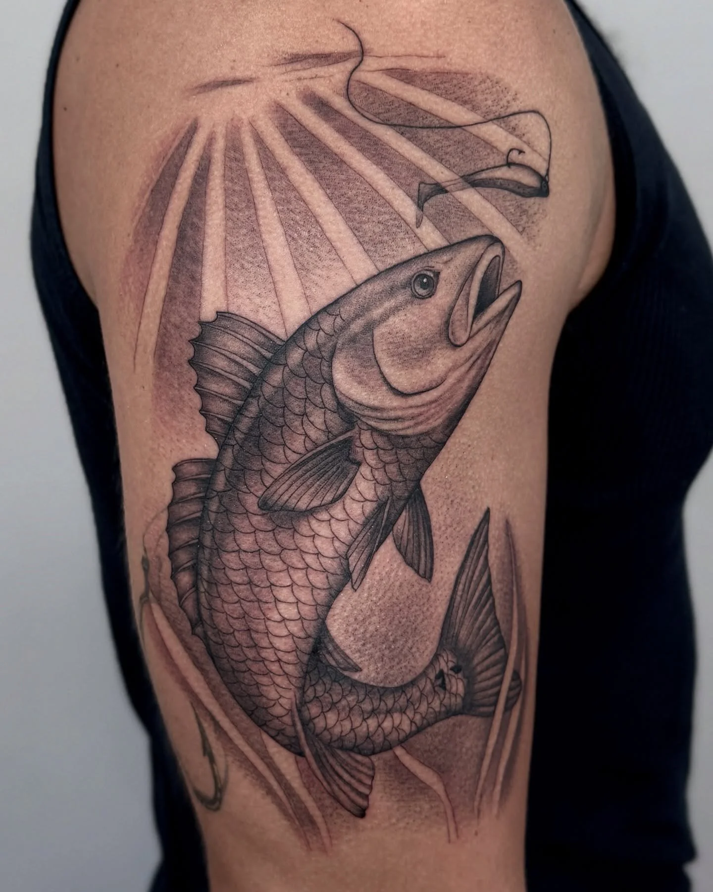 Fish and an electric chicken

thanks again, Clay! 

#fishtattoo #savannahtattooartist #fishingtattoo
