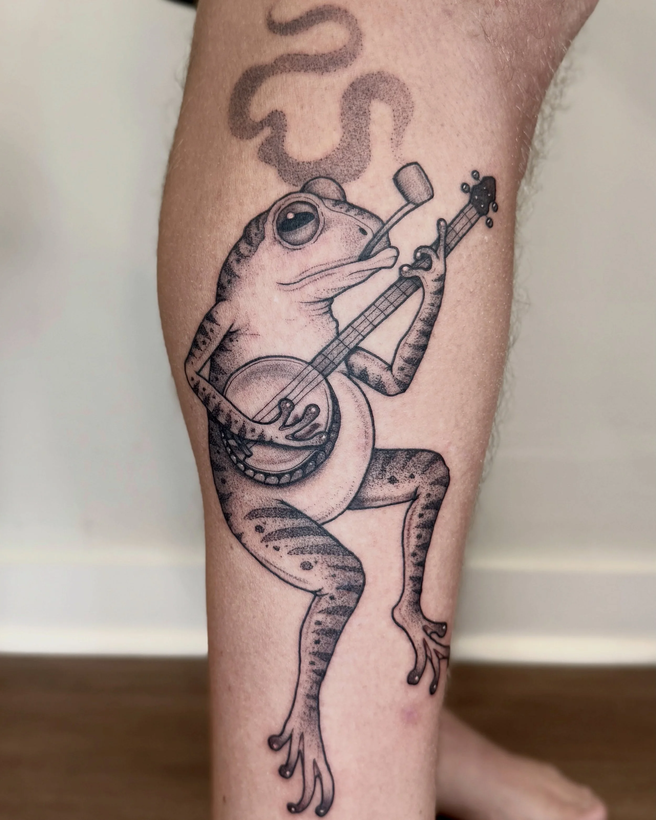 A pipe smoking, banjo playing frog (now accepting names) Swipe to see the freehand drawing process ✍️ 

Thanks again Brad