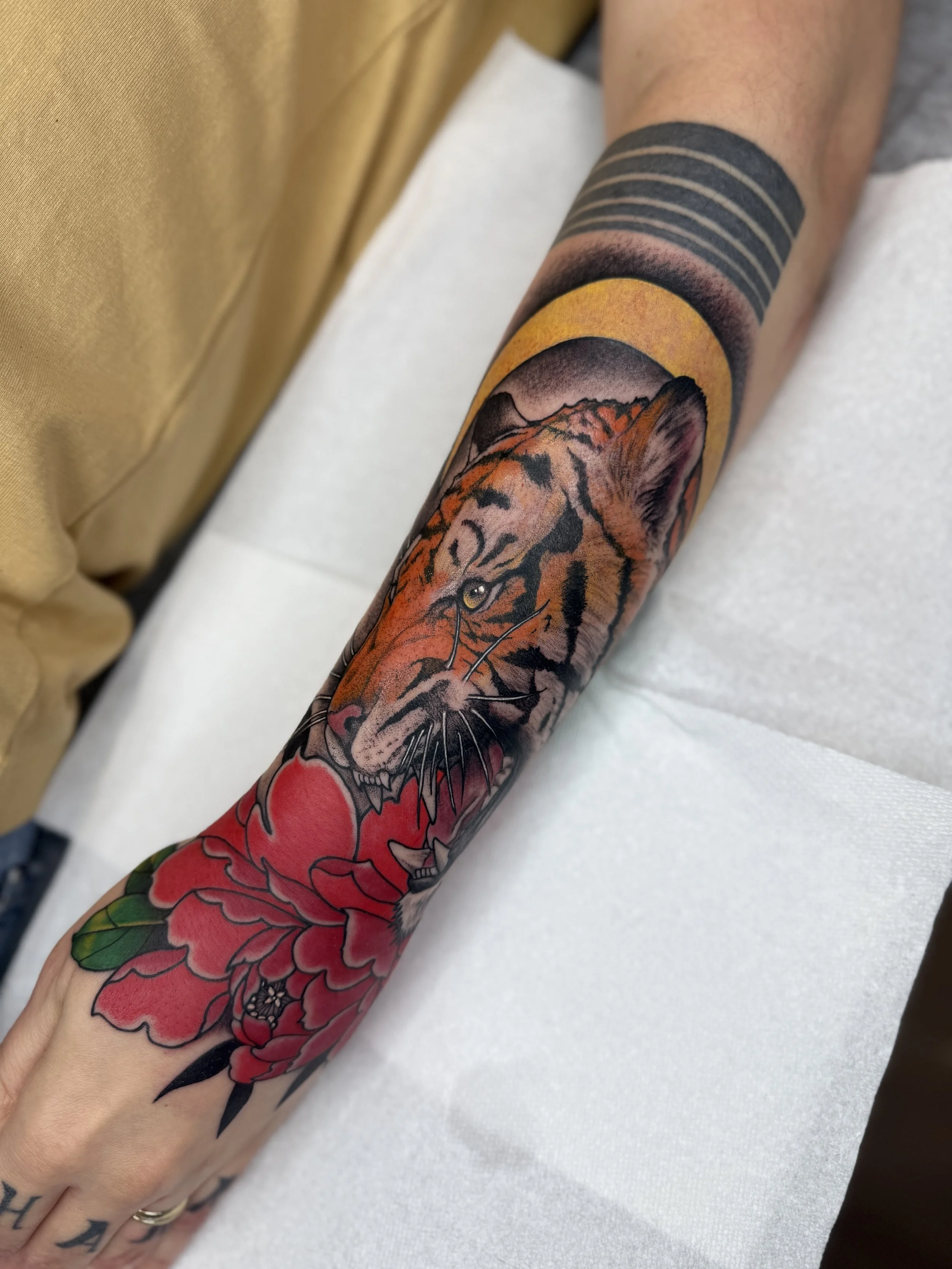 tiger and peony tattoo