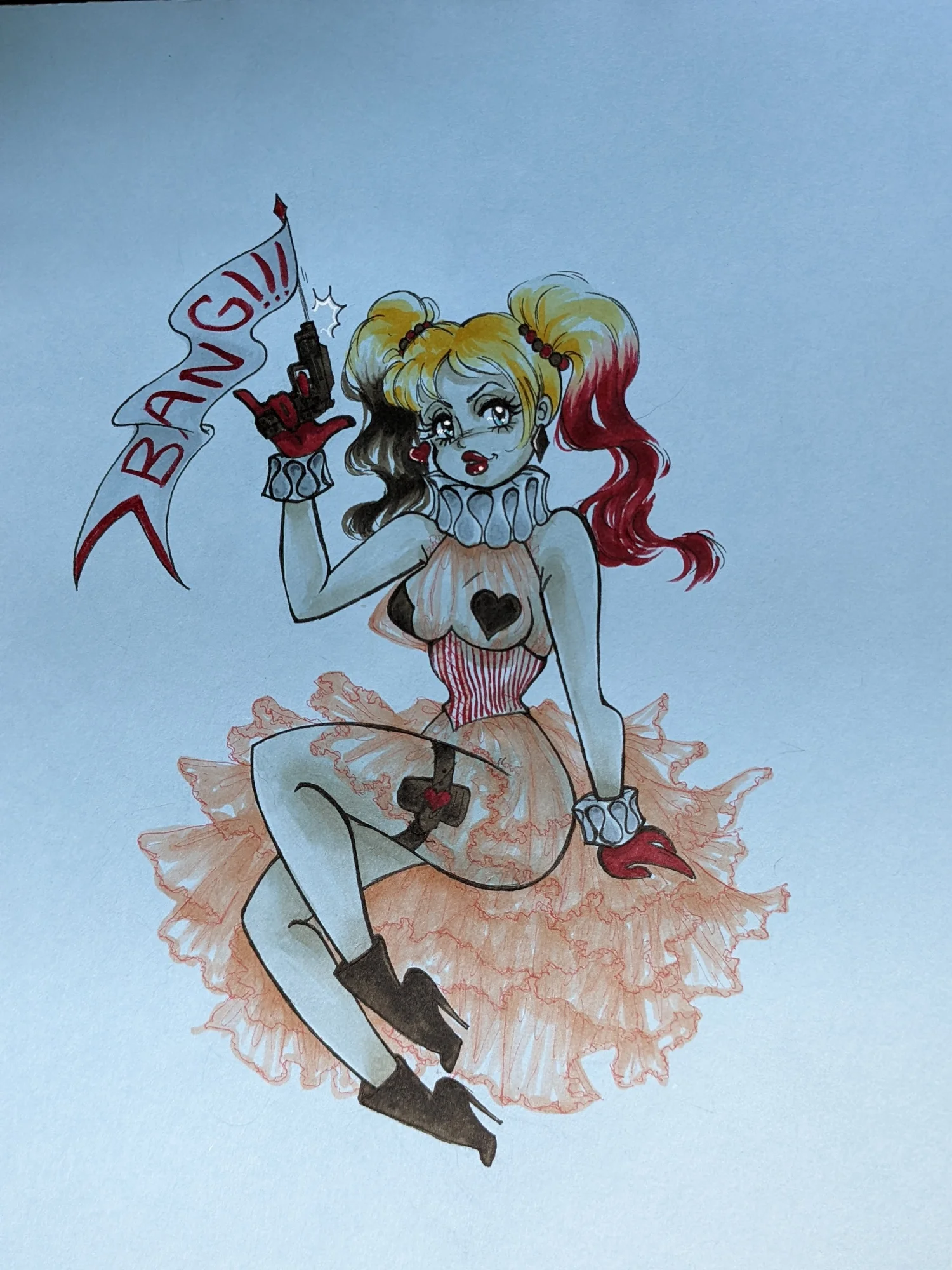 Harley Quinn Pinup Original — Dina