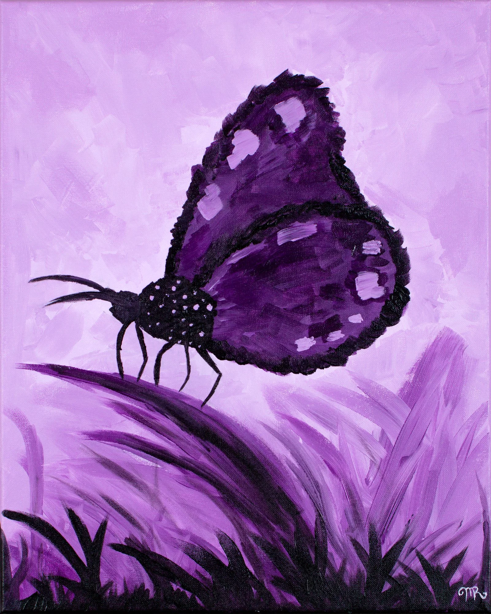 Purple Butterfly - Acrylic on canvas