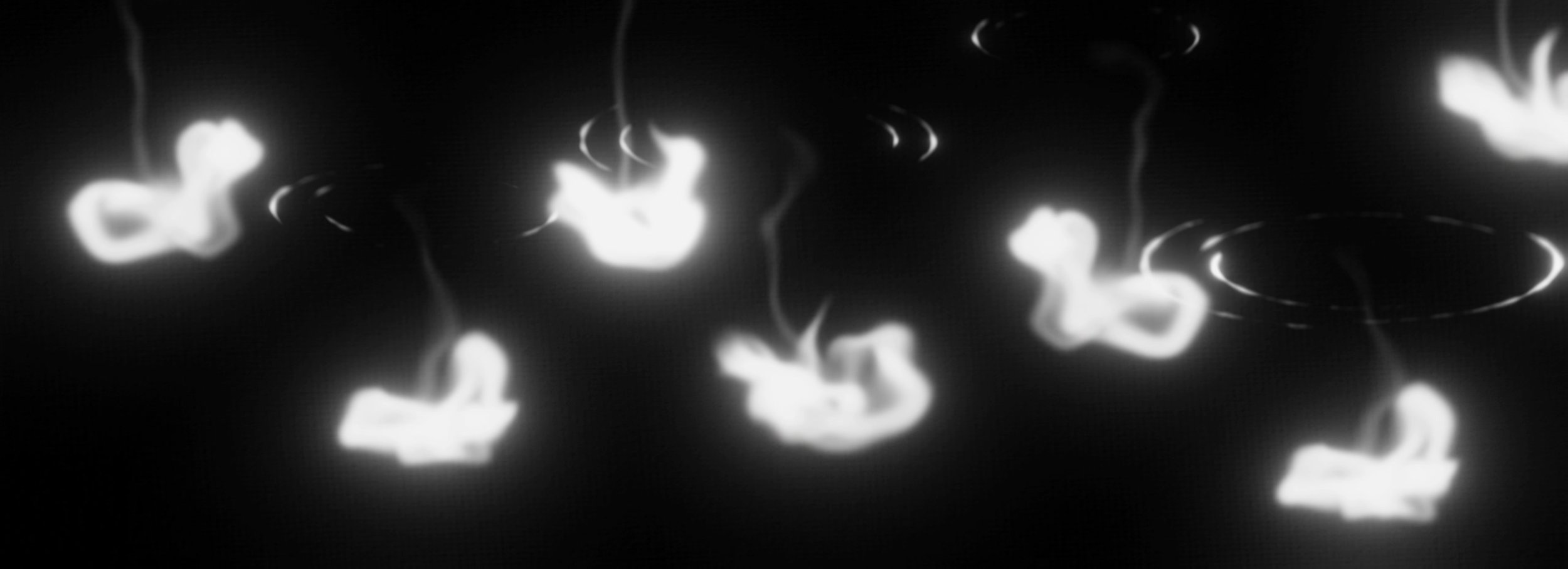 Pyro simulations as ink drops done in Houdini