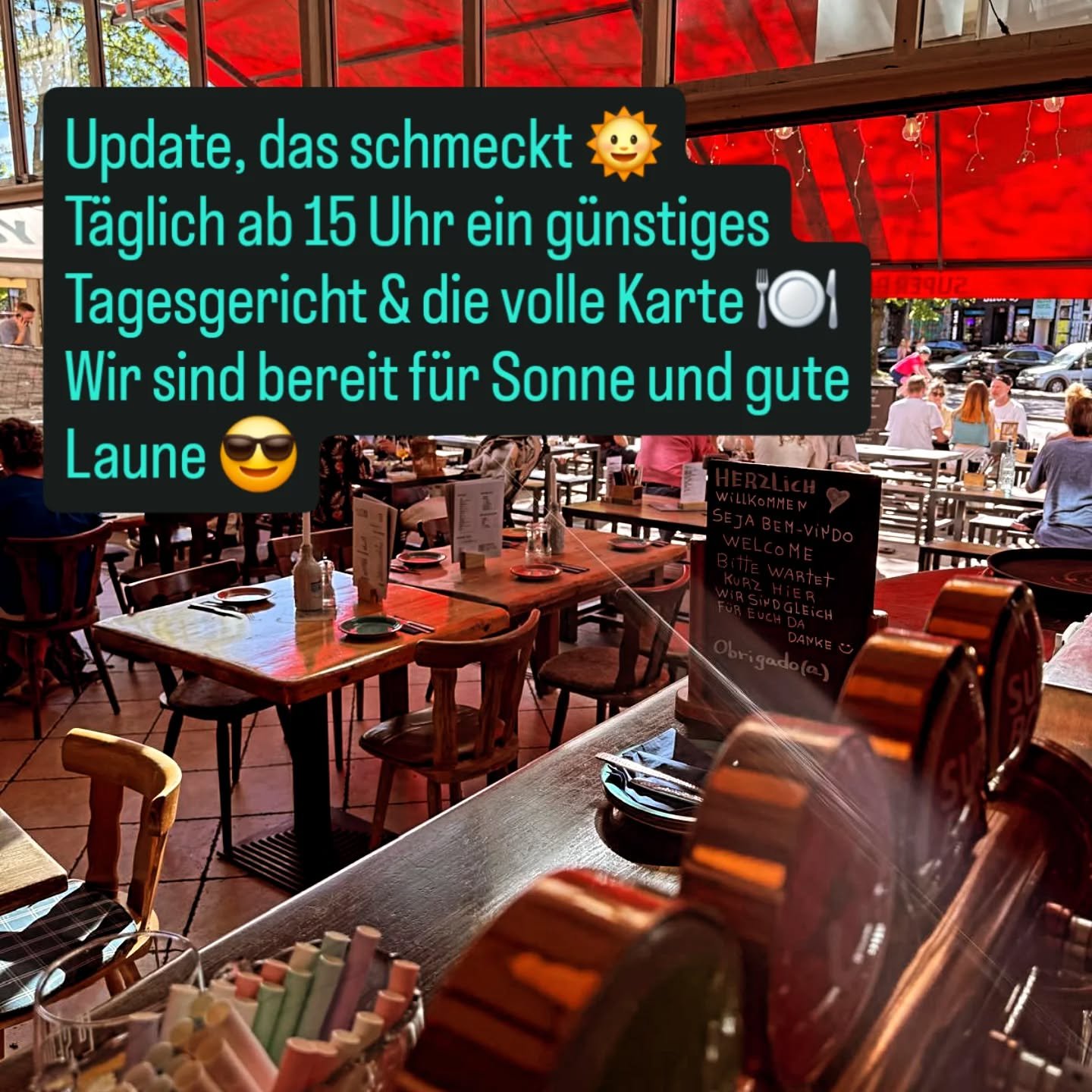 Kleine &Auml;nderung, gro&szlig;e Freude 🌞🐟
Auf vielfachen Wunsch gibt&rsquo;s jetzt t&auml;glich ein g&uuml;nstiges Tagesgericht &ndash; und ab 15 Uhr wieder unsere volle Karte f&uuml;r alle, die mehr wollen als nur einen kleinen Flirt mit dem Ges