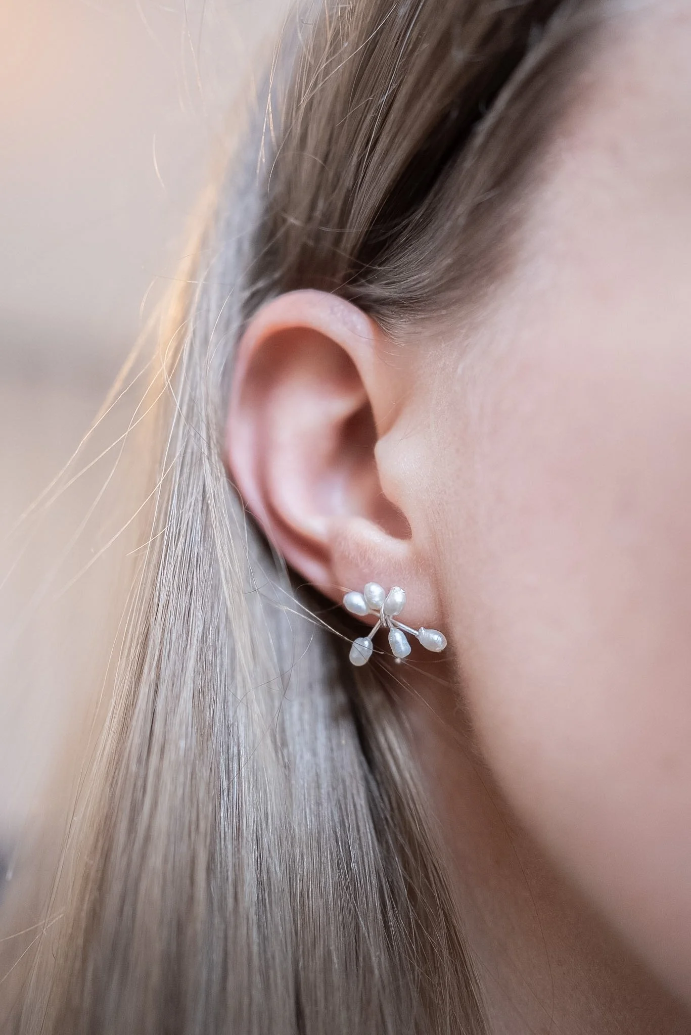 PERLEN BLÜTEN Ohrschmuck Silber