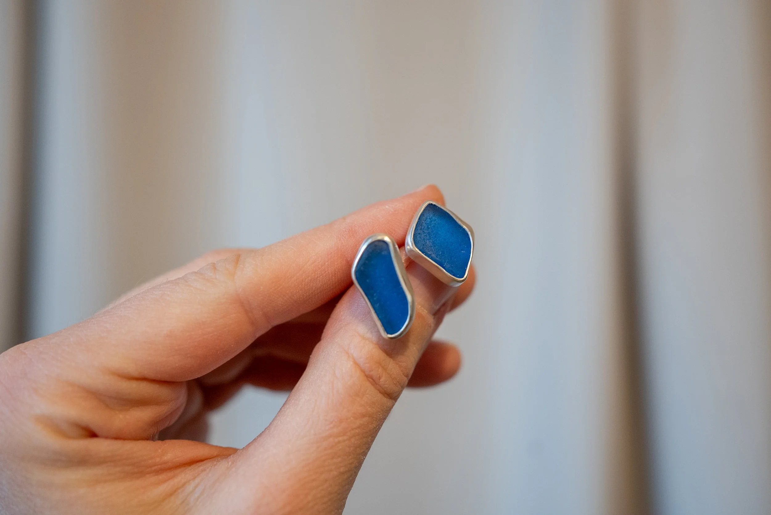 SEAGLASS OHRSCHMUCK Silber