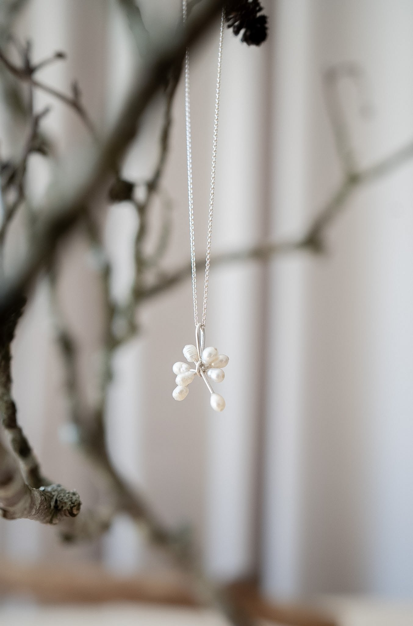 PERLEN BLÜTEN Anhänger Silber