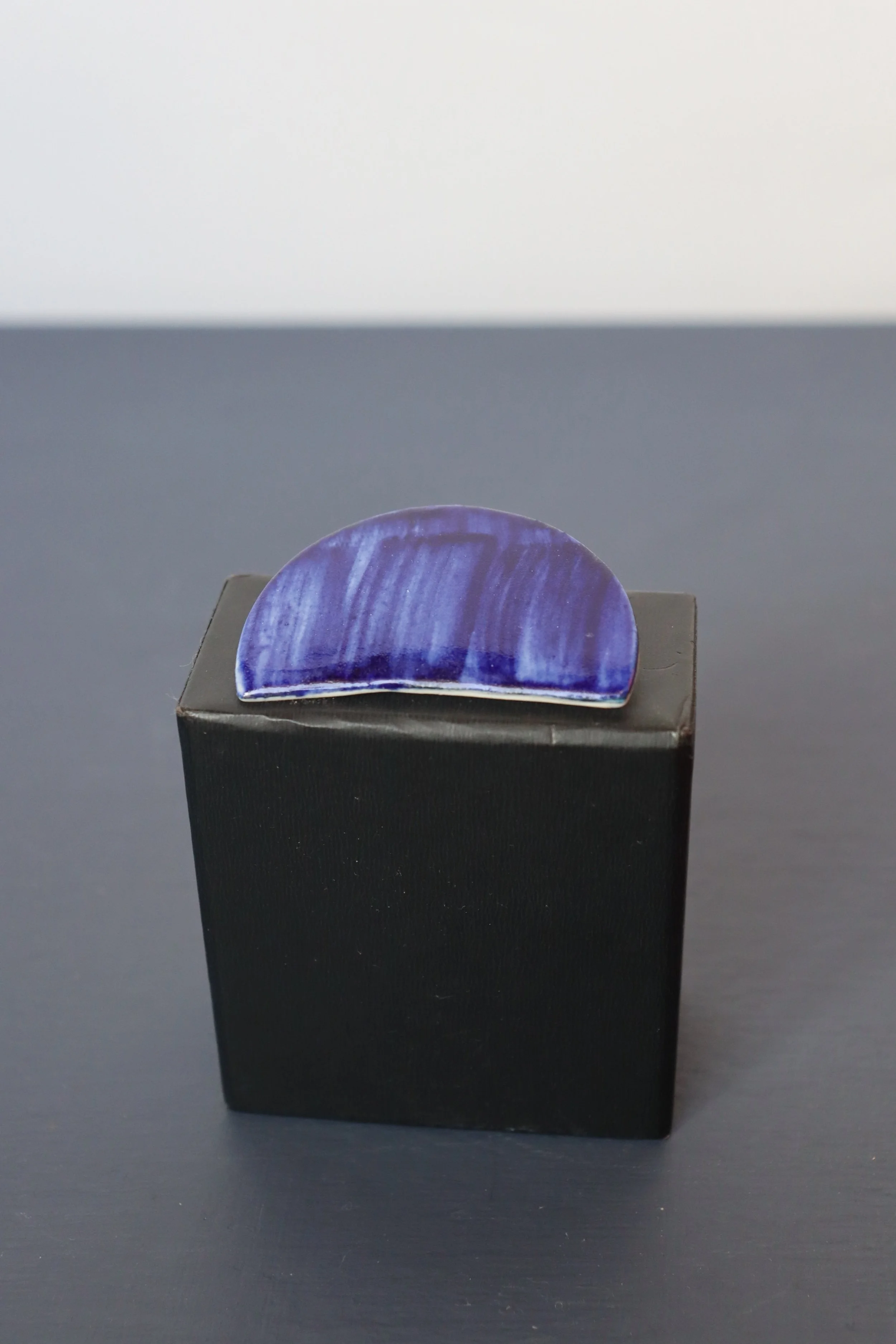 Cobalt Blue Half Circle Brooch