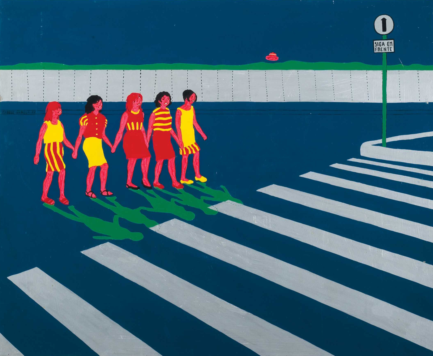 Cybèle Varela | Cinco moças passeando, 1968 | Industrial paint on wood | 90 x 110 cm