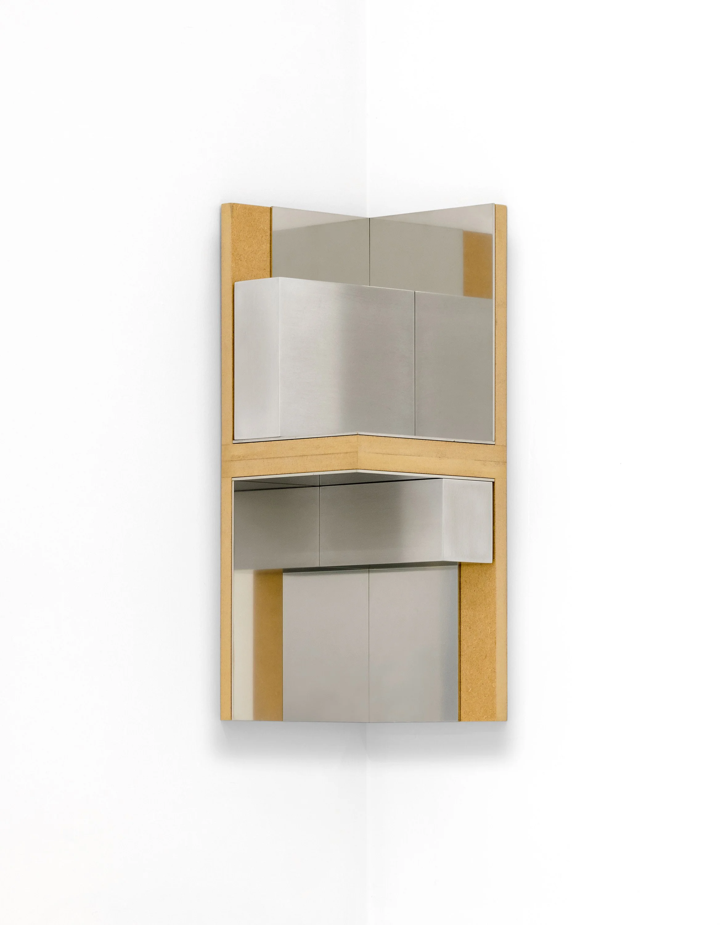 Amparo Tormo | Untitled, 2013 | aluminum, stainless steel mirror and MDF | 38 x 38 x 14.8 cm