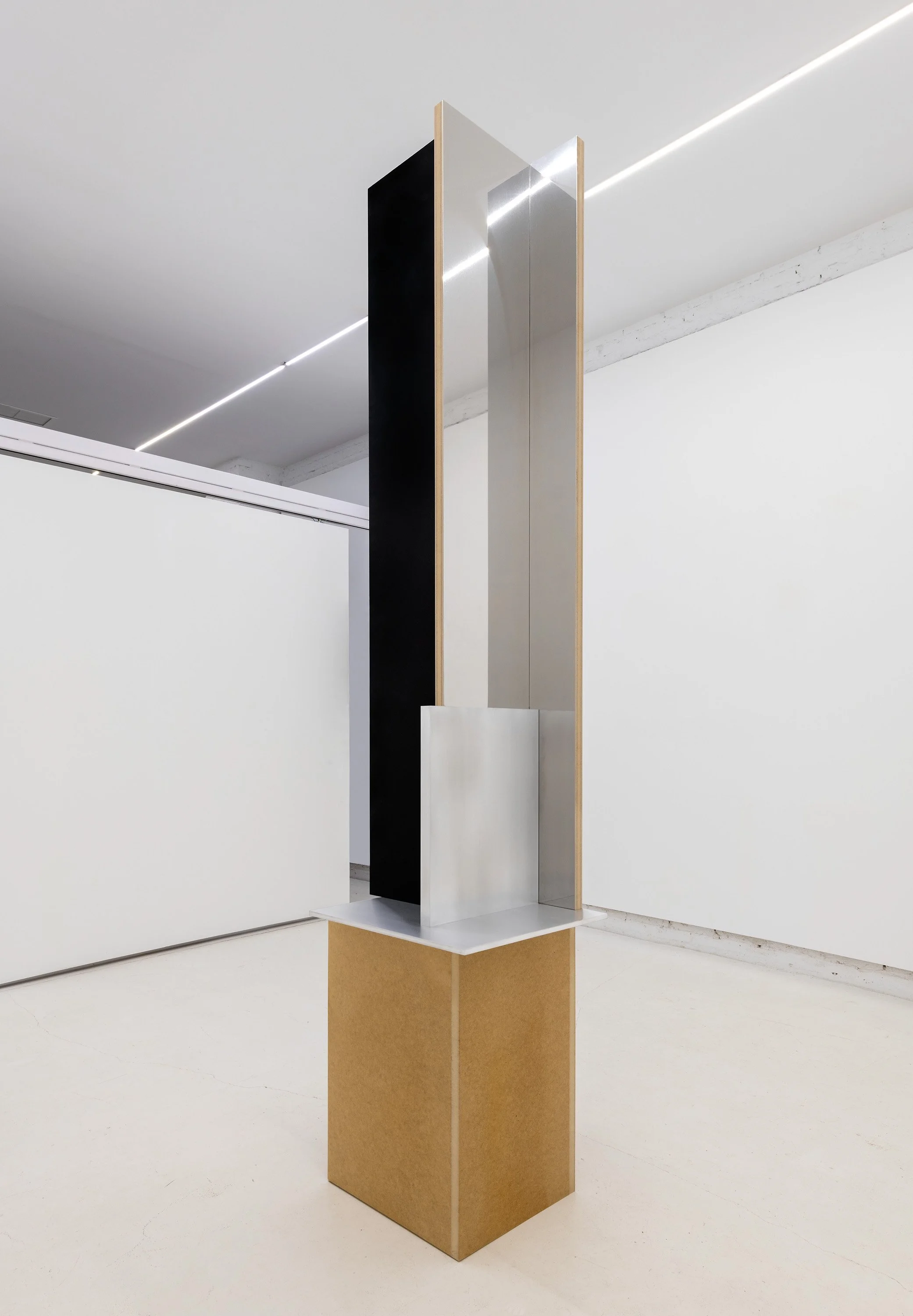 Amparo Tormo | Untitled, 2019 | paint, aluminum, stainless steel mirror and MDF | 260 x 60.5 x 52 cm