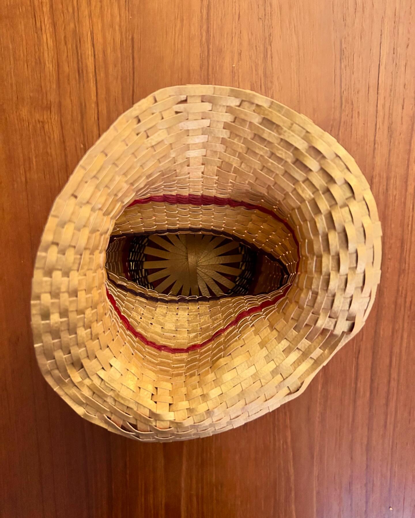 Birds Eye view of baskets I made a while ago. Have always been interested in making work that looks interesting from all angles. #weavespaper #basketry #nbomember #contemporarybasketry #fiberart