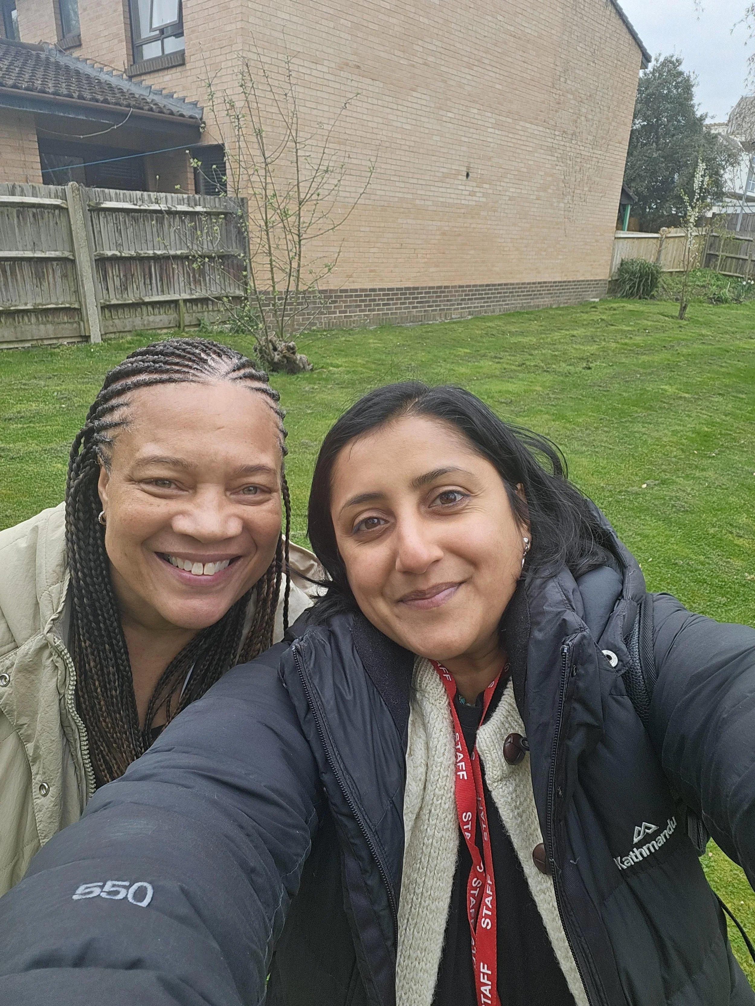 Showing Pat Ingram around the garden with a view to get local young people involved  