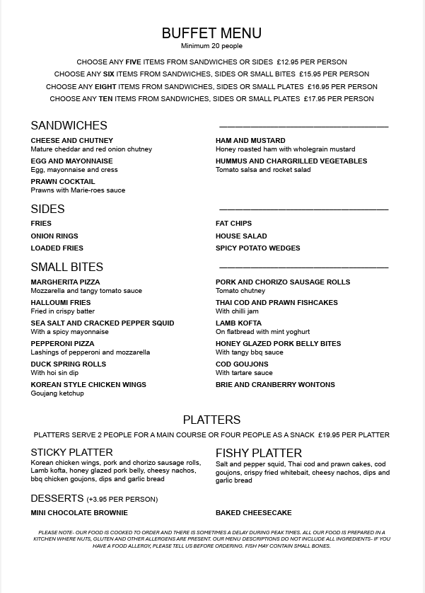 Finger Buffet, The Star inn