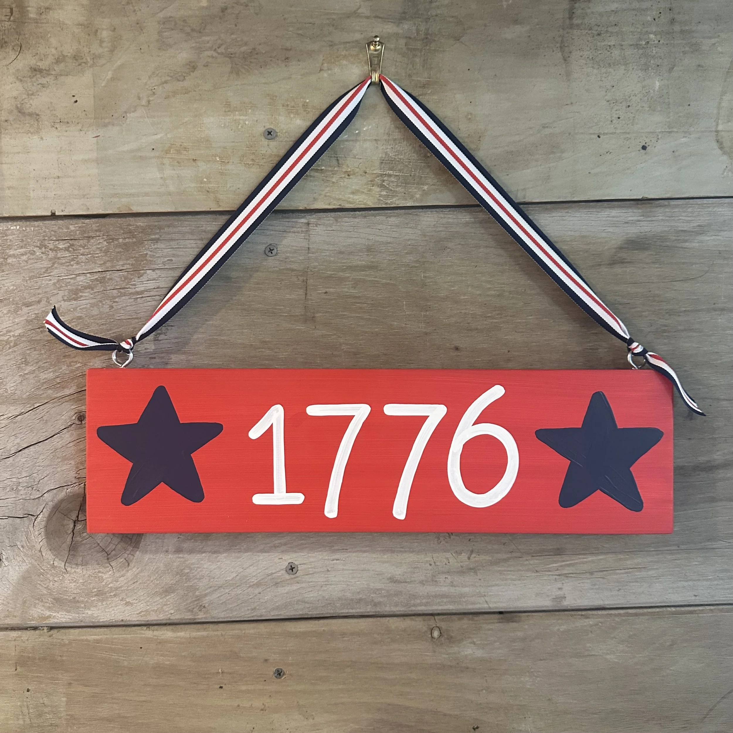 1776 with Stars Wood Sign