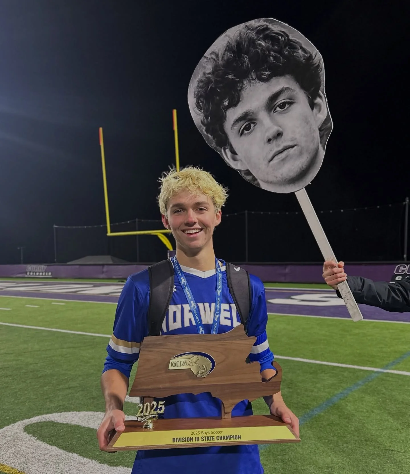 Thankful for this wild ride and his big smile (with tough guy looking on.) Time to hang up your boots, and @p_cohane07 I will pause these types of posts till Lax season. Back to painting! #soccerseason⚽️ #champions