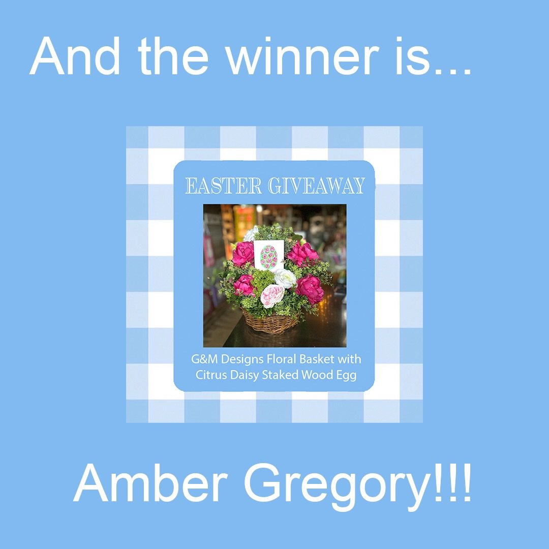 Drumroll...Congrats to @amberbyoga for winning the beautiful Easter basket from @gandm_floraldesign with Lilly inspired wood egg by Citrus Daisy.

Thank you to all who made Ginny's and my first giveaway such a fun positive success! We loved all the l