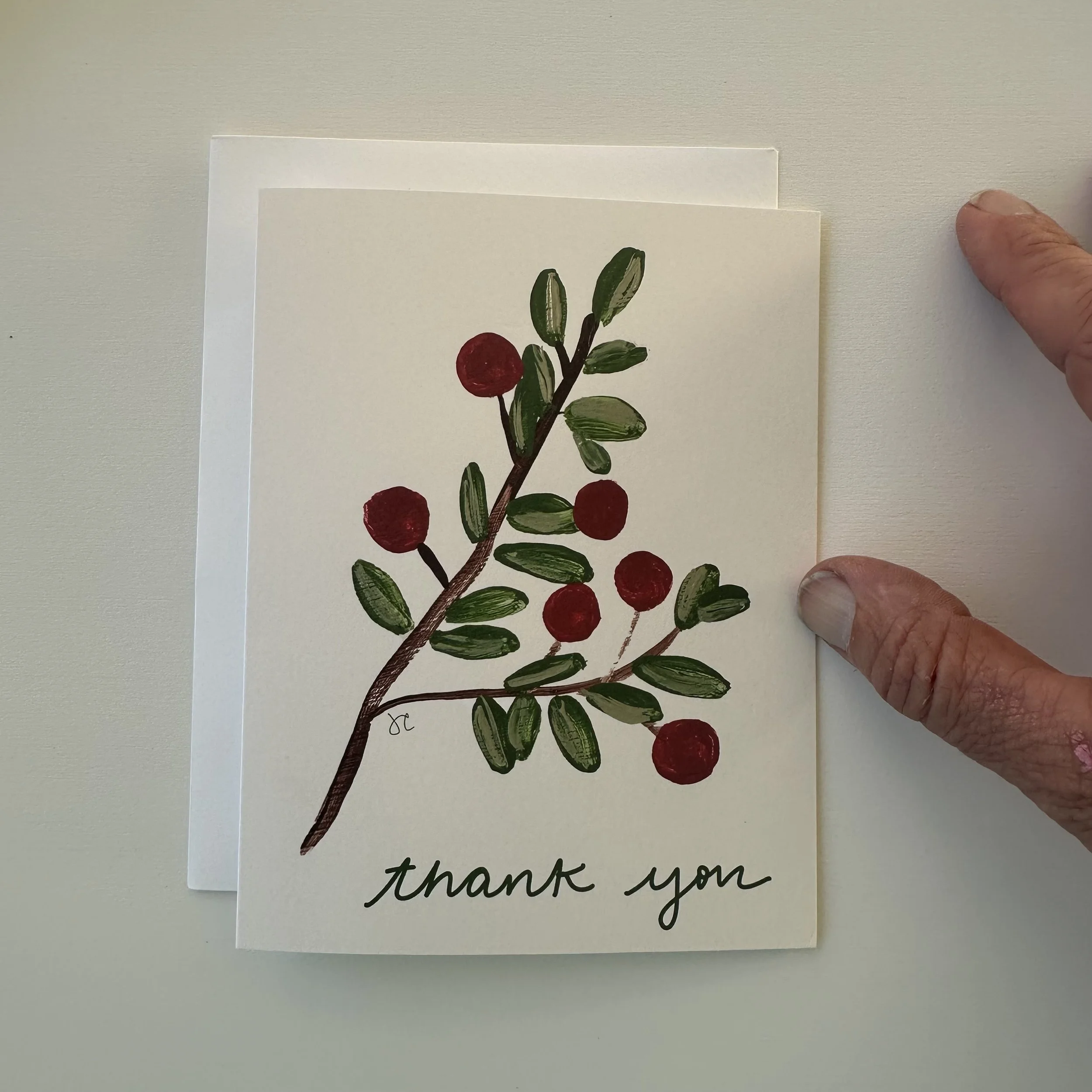 Cranberry Thank You Note Card