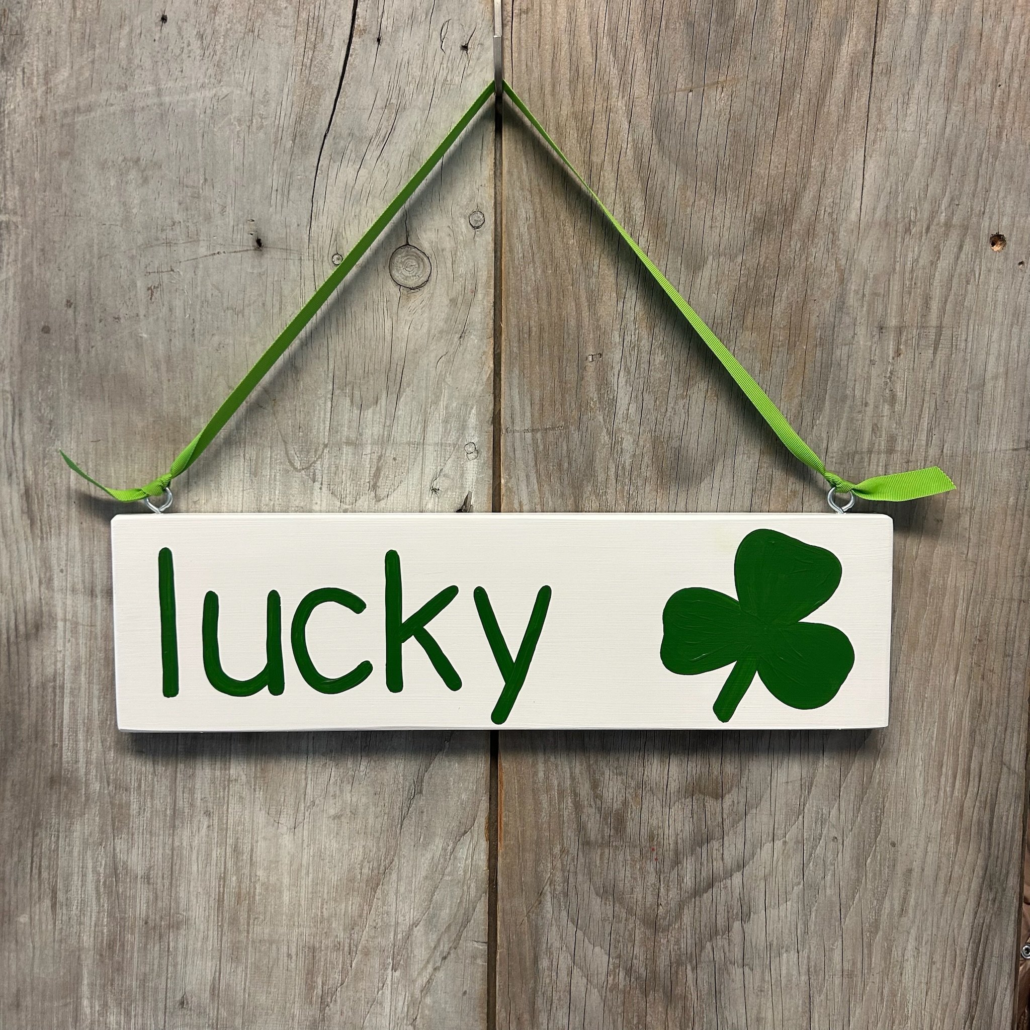 Lucky Shamrock Wood Sign
