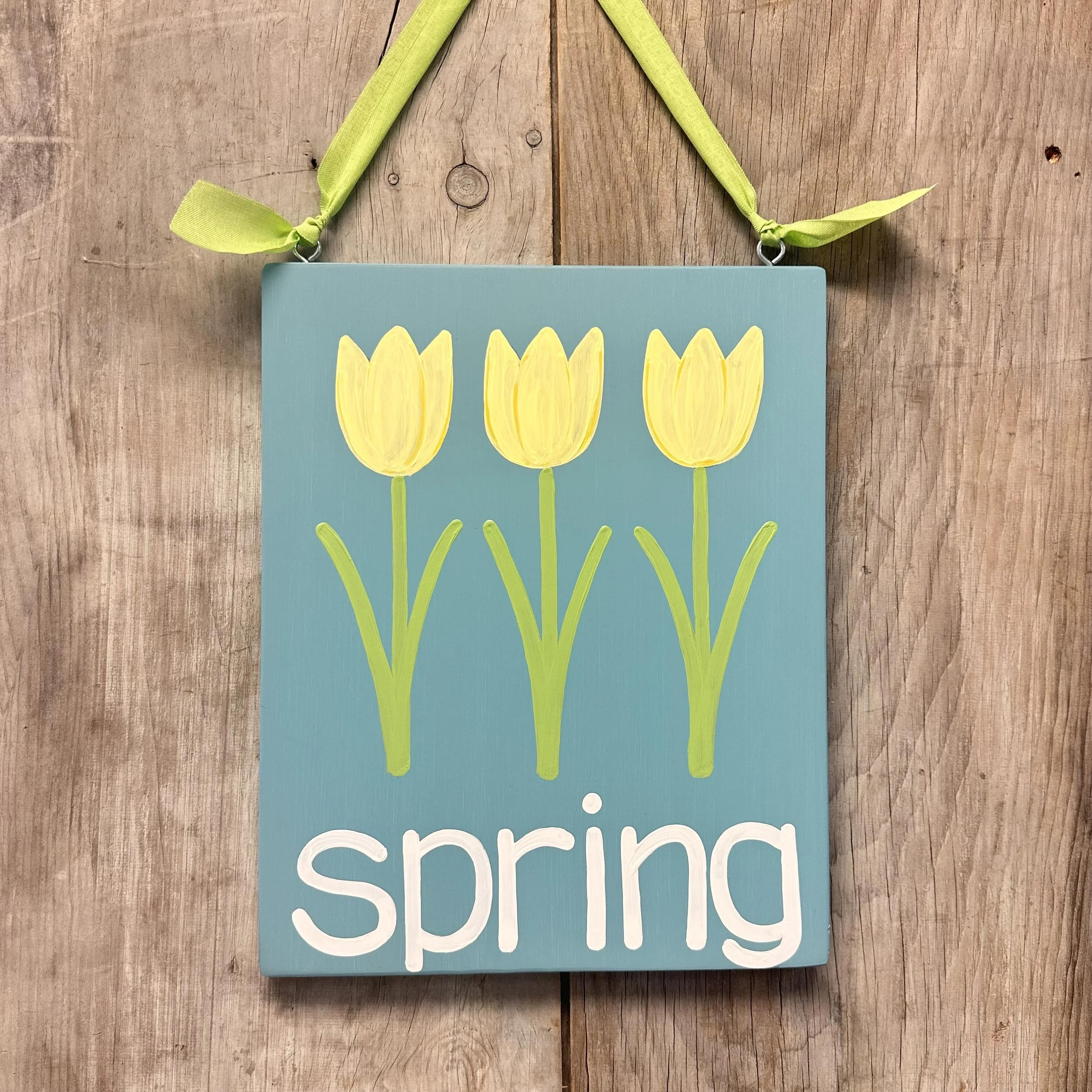 Large Three Tulip Spring Sign