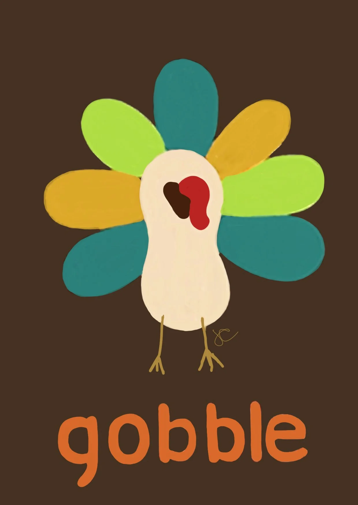 Gobble Turkey Greeting Card