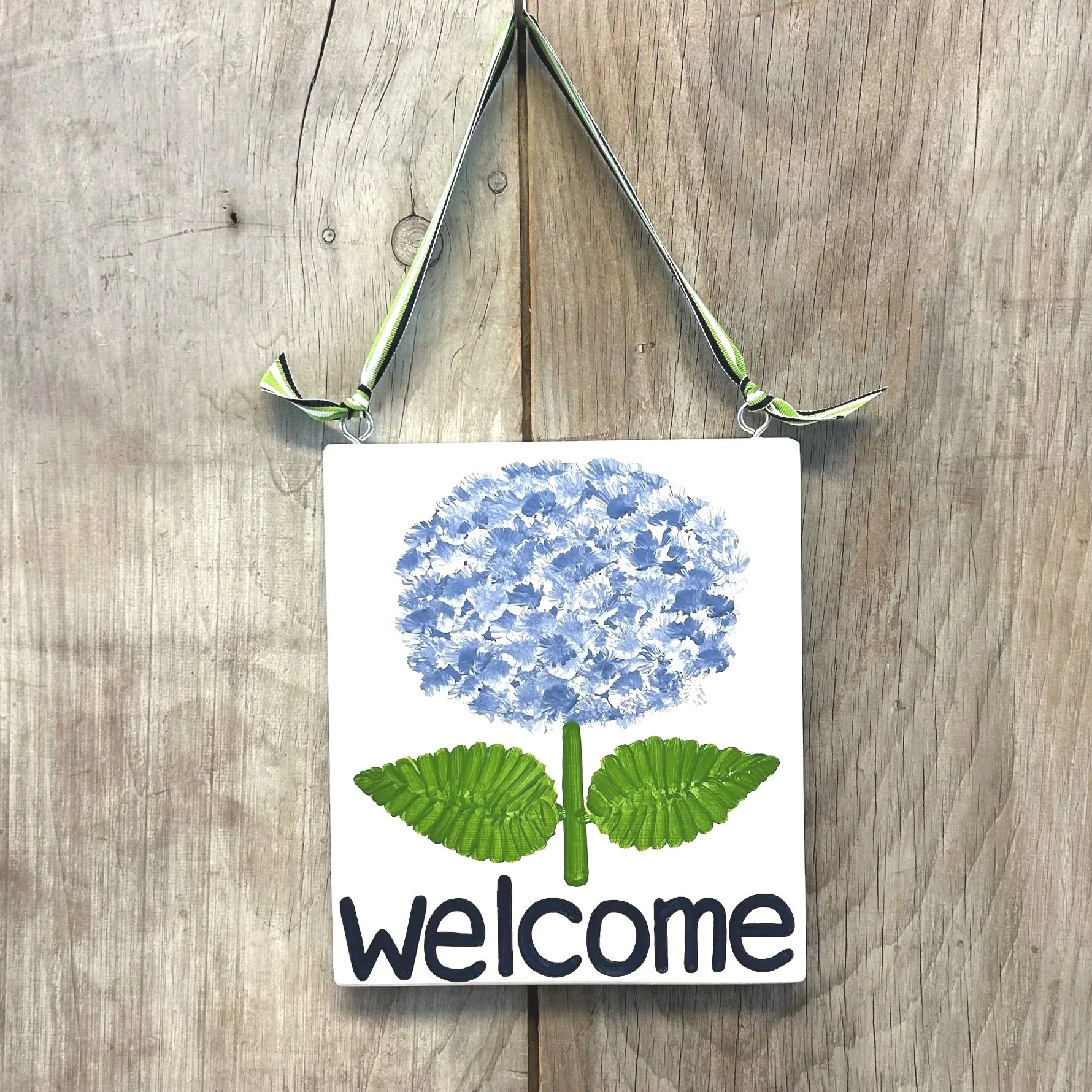 Hydrangea Welcome Square Sign
