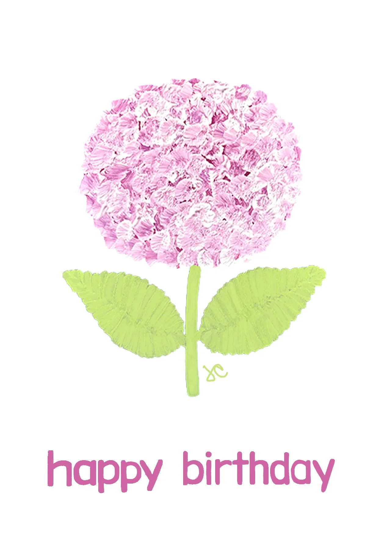Hydrangea Happy Birthday Card