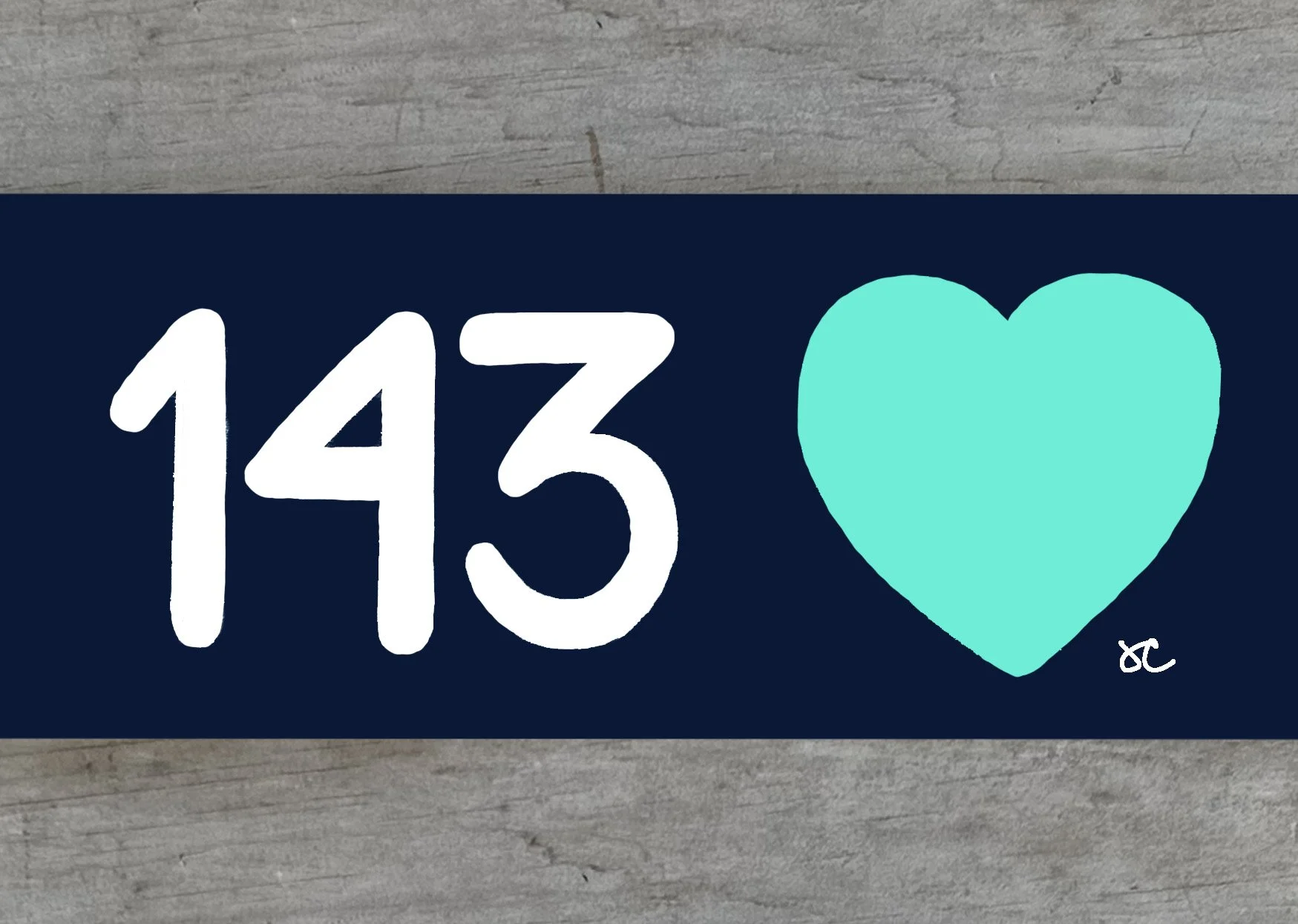 143 Heart Coastal Note Card