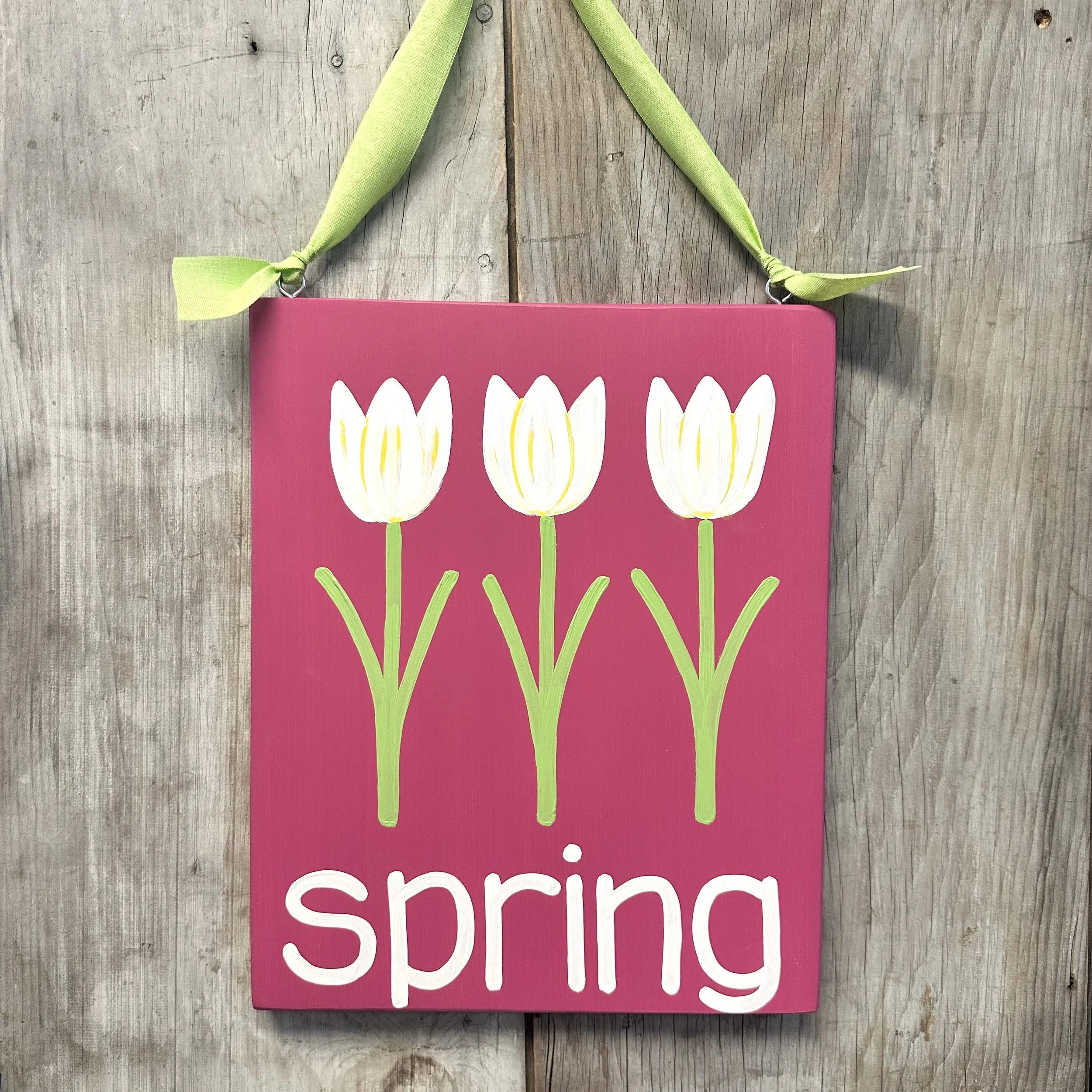 Large Three Tulip Spring Sign