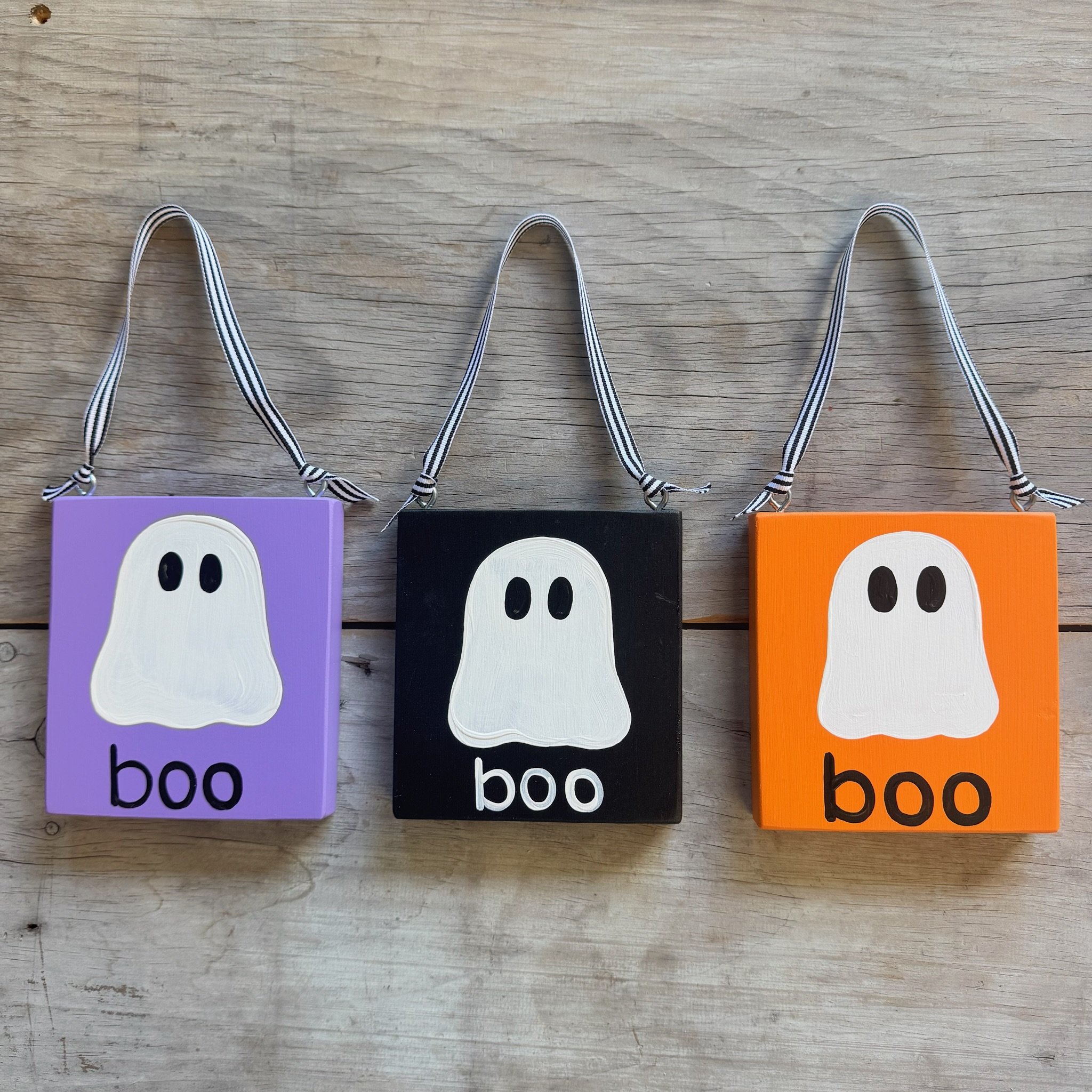 Small Ghost Boo Wood Sign