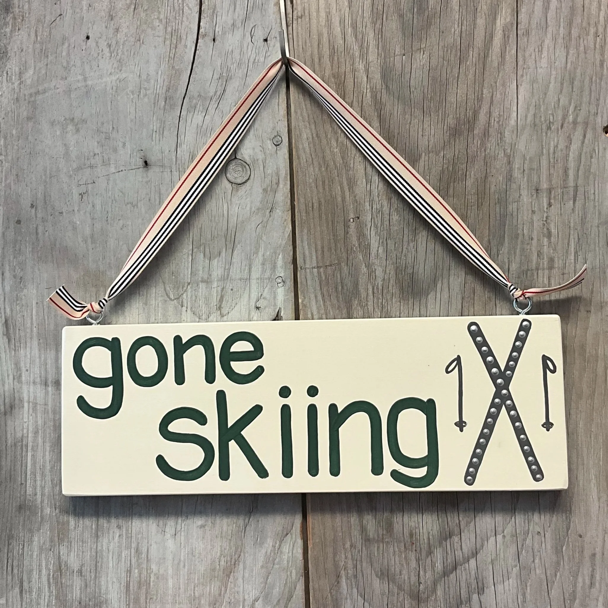 Gone Skiing Wood Sign