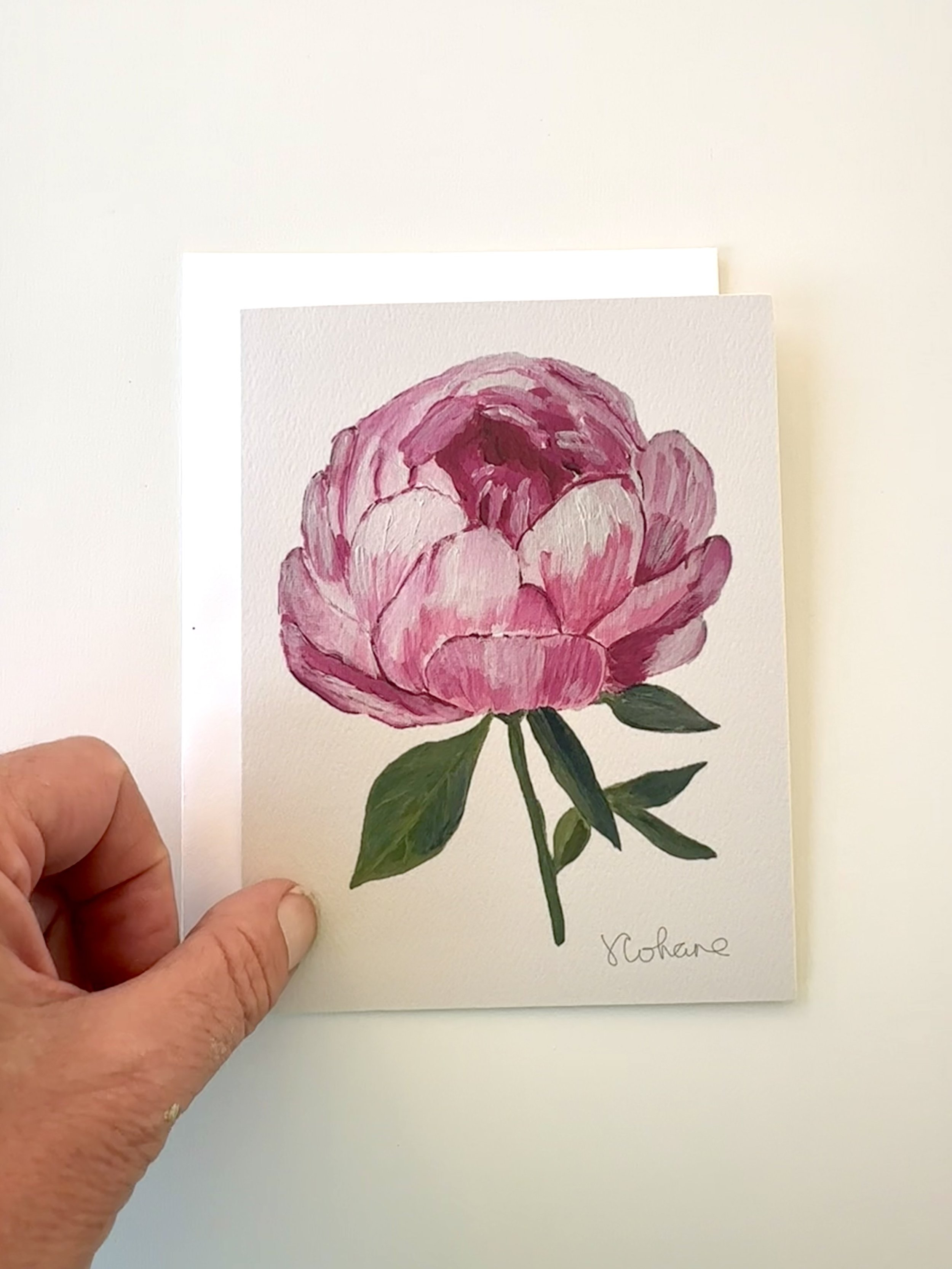 Pink Peony Note Card