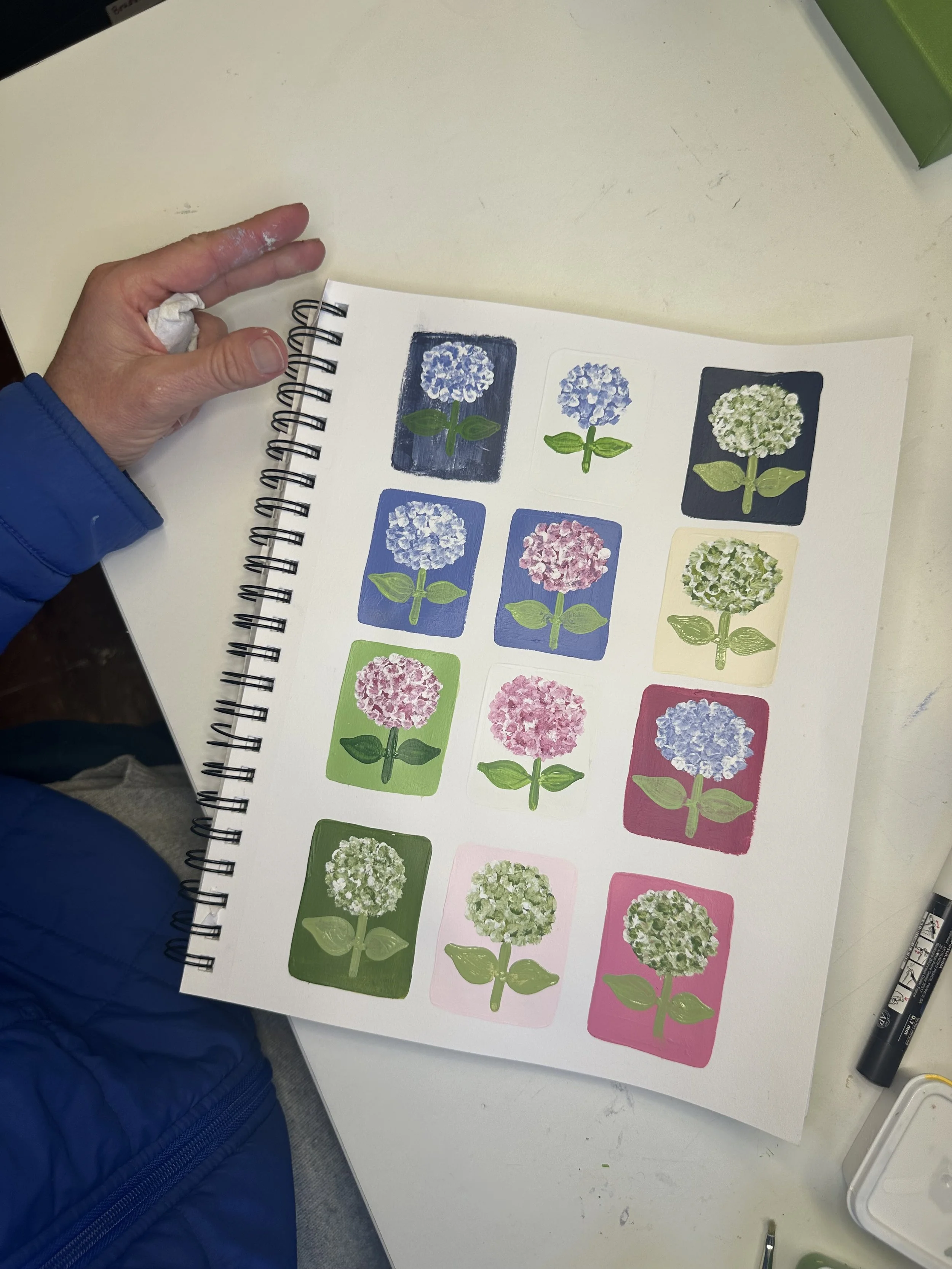 Hydrangea  6x6 Small Canvas