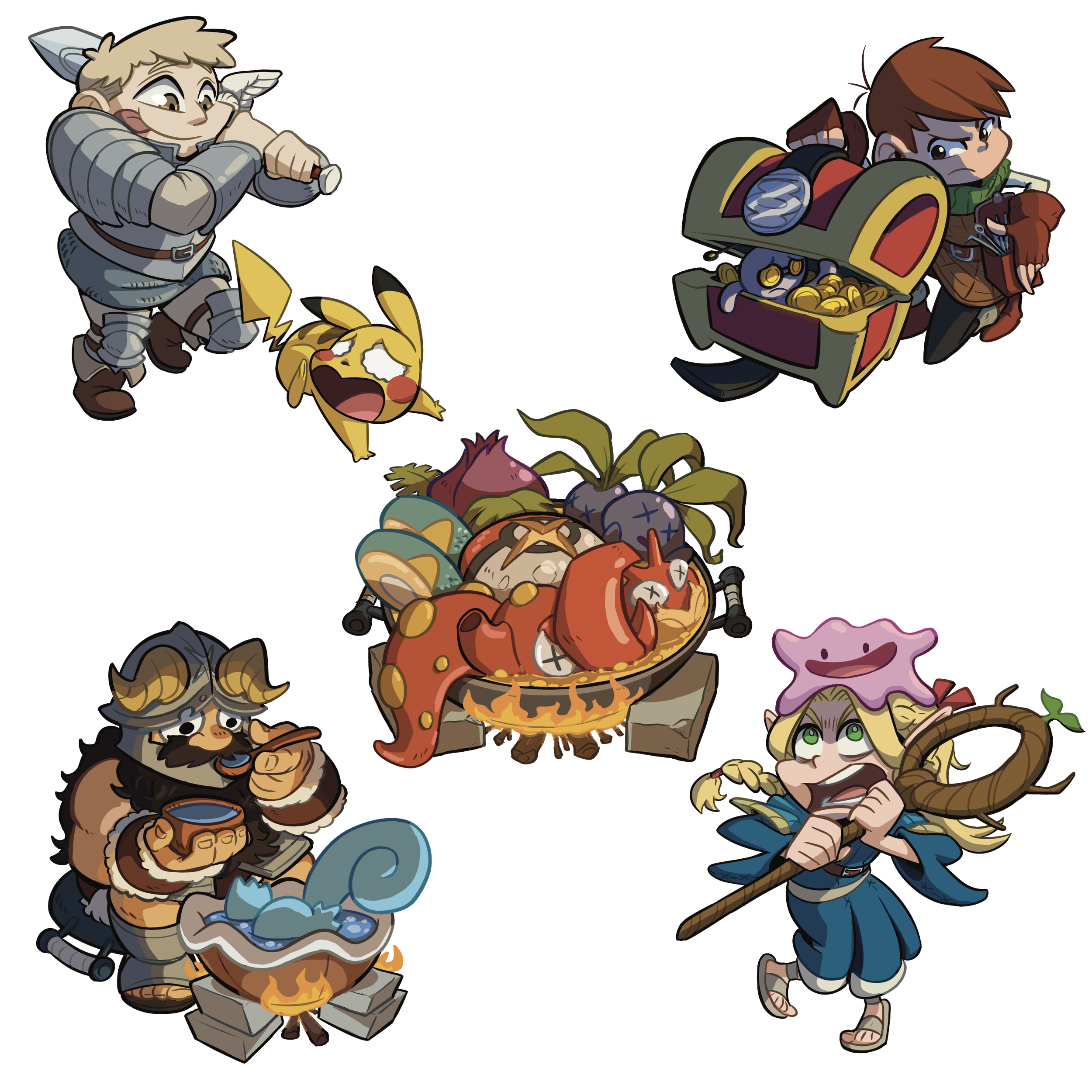 Dungeon Meshi x Pokemon - stickers
