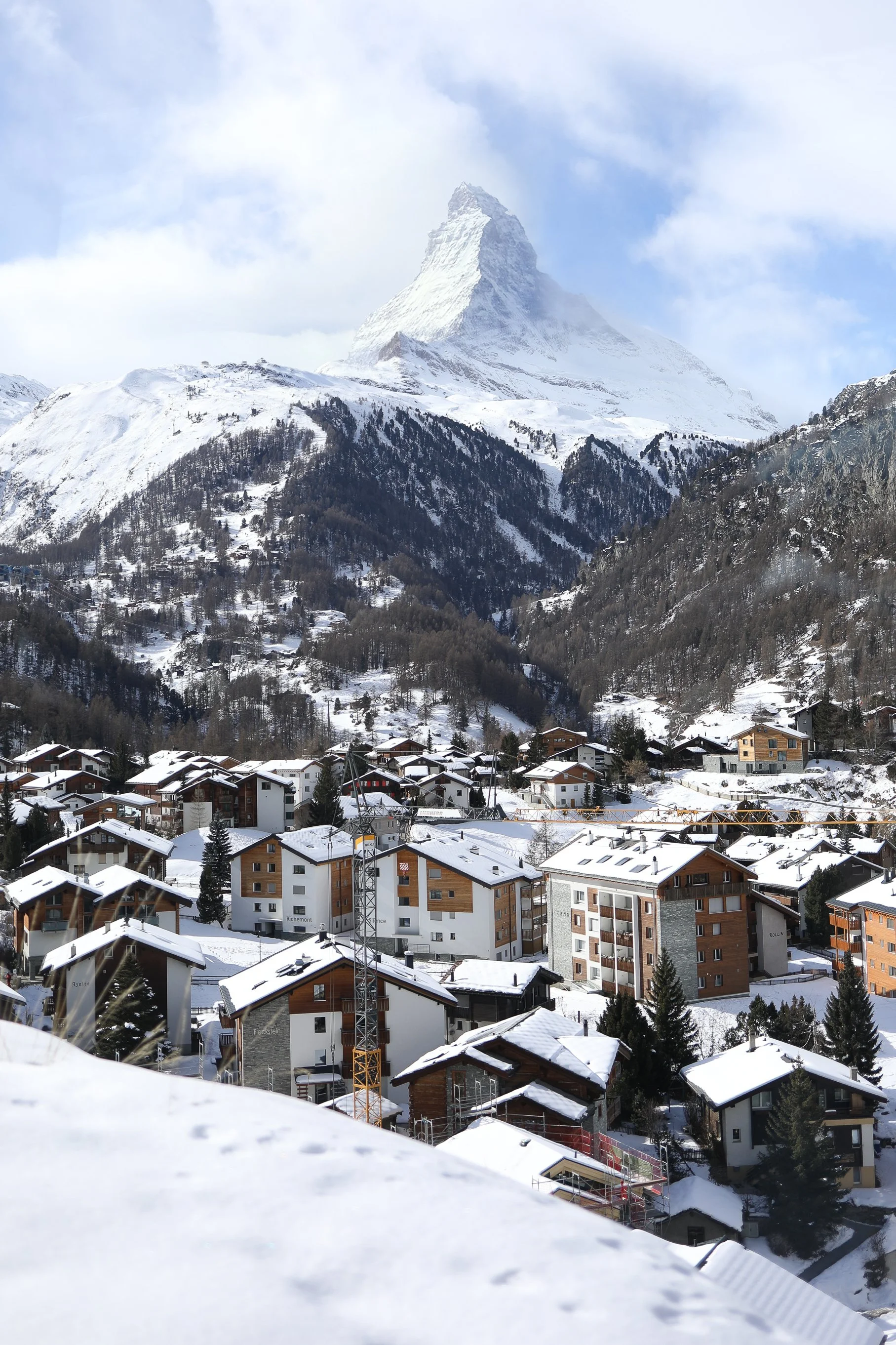 Matterhorn over the village of Zermatt Travel Photography