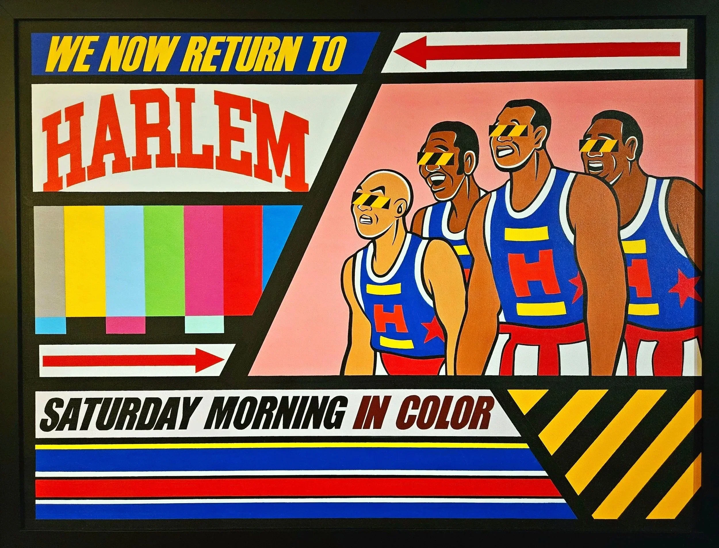 "Saturday Mornings in Color - 
Harlem Globetrotters"
39" x 51" (Framed)
Acrylic on canvas