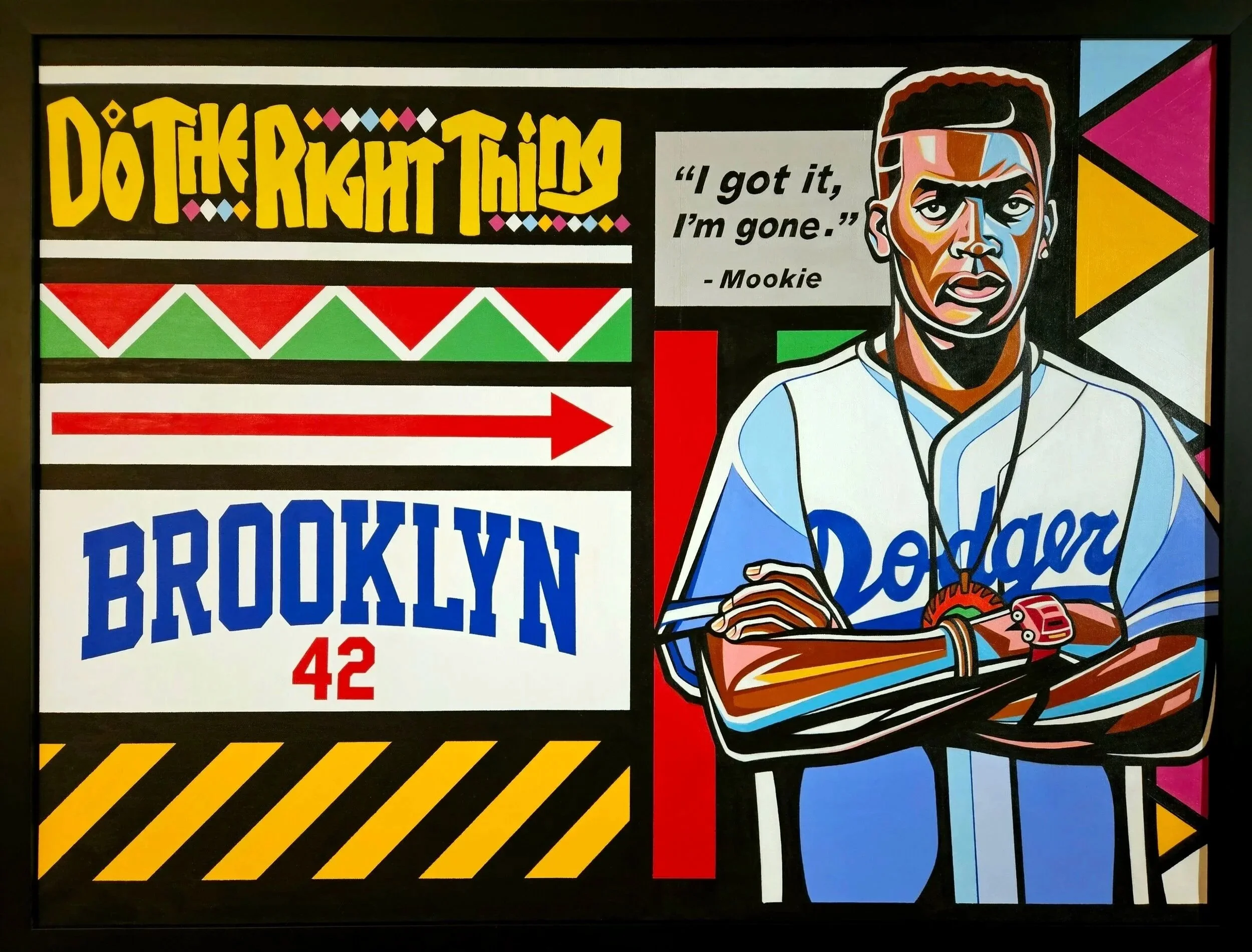 "Mookie"
39" x 51" (Framed)
Acrylic on canvas