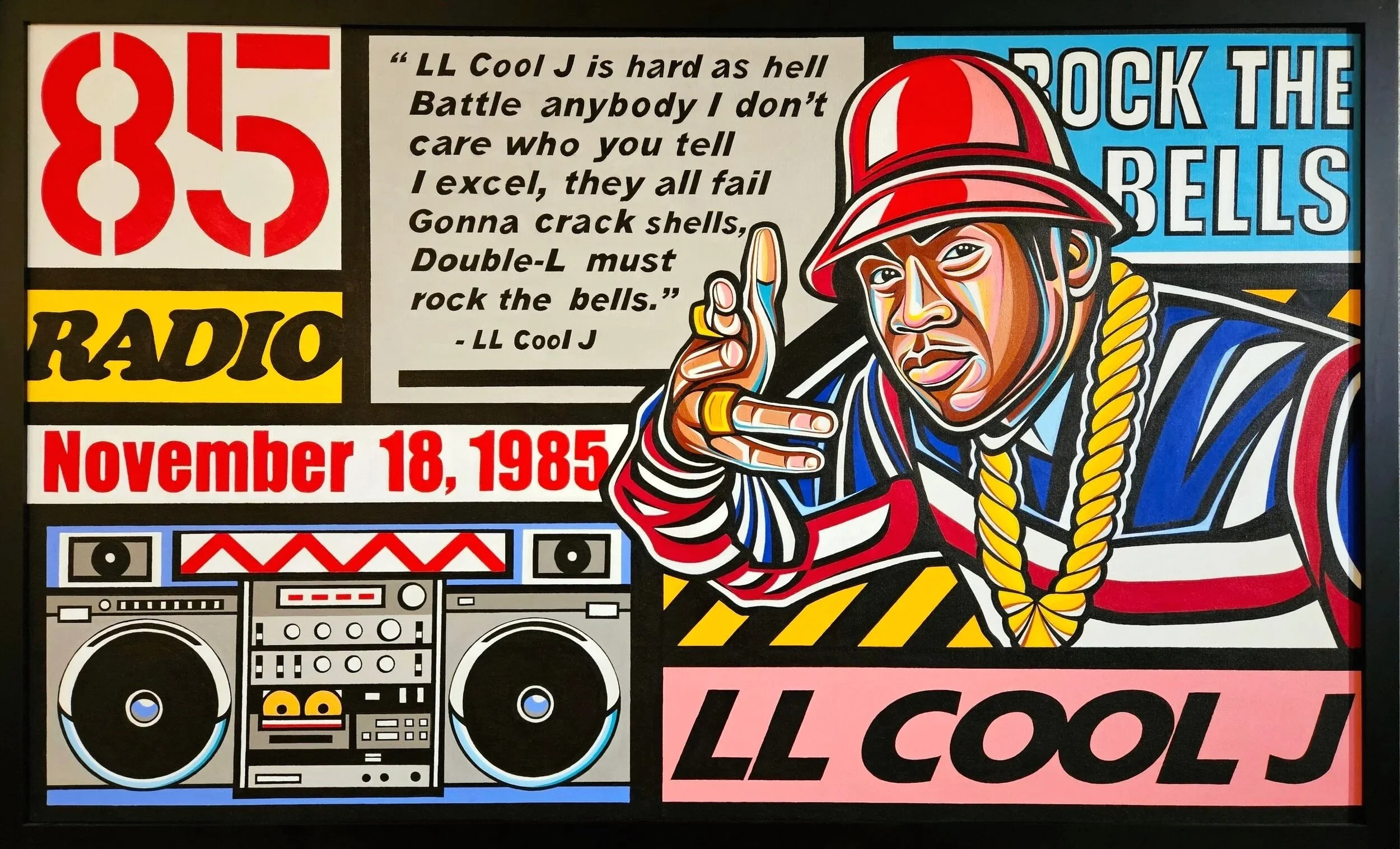 "LL Cool J - Radio"
39" x 63" (Framed)
Acrylic on canvas
