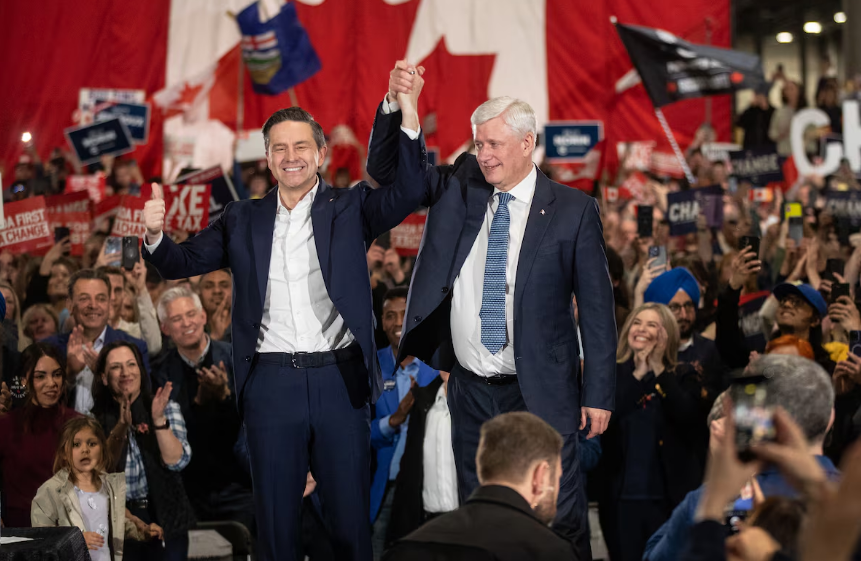 Stephen Harper says Canada’s problems not created by Trump as he endorses Pierre Poilievre