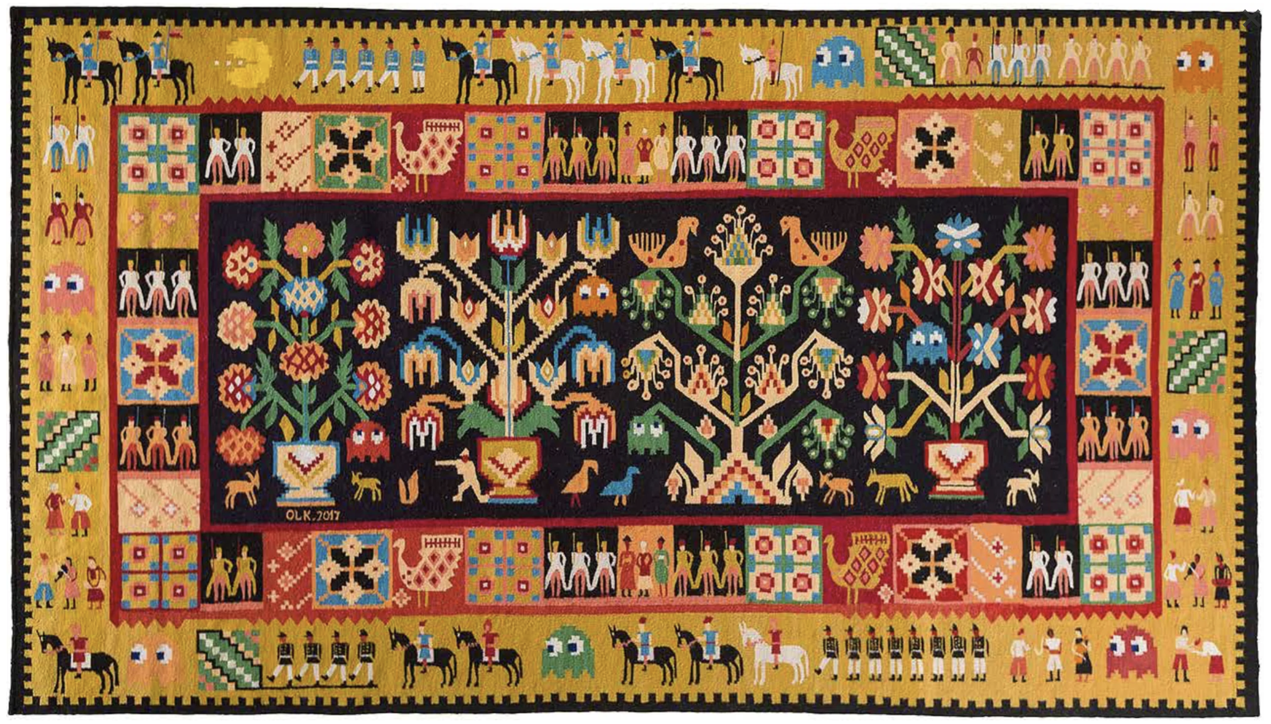 Pac-Man and Cossacks Kilim | Olk Manufactura