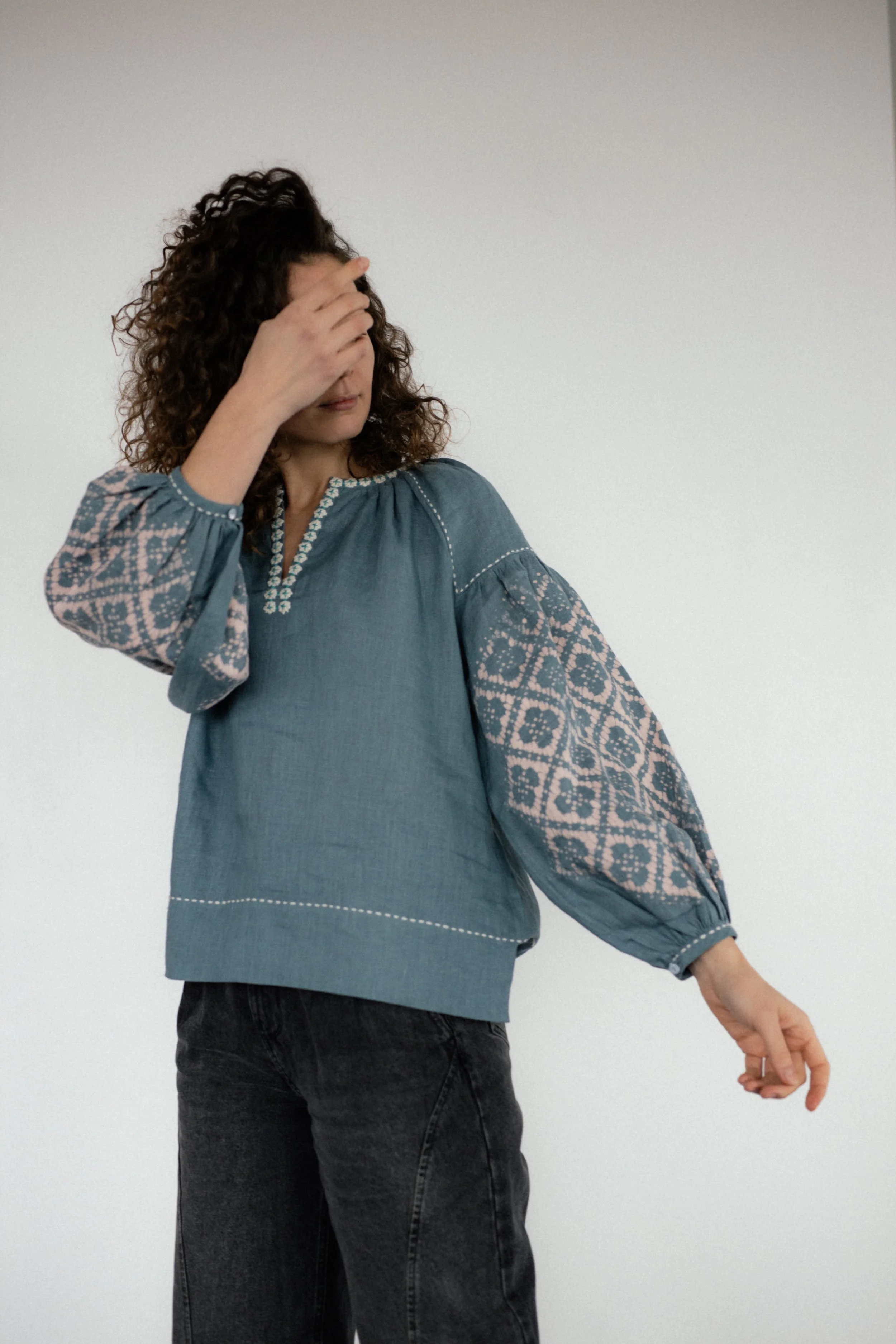 Highlander Blouse [Sage] | Oksana Beilakh