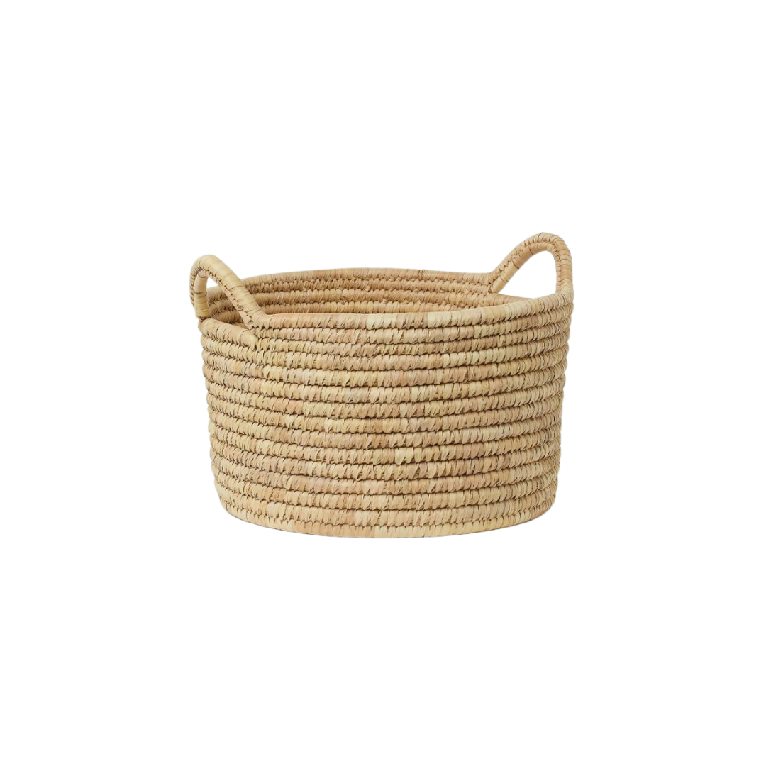 WOVEN STORAGE BASKET WITH HANDLES