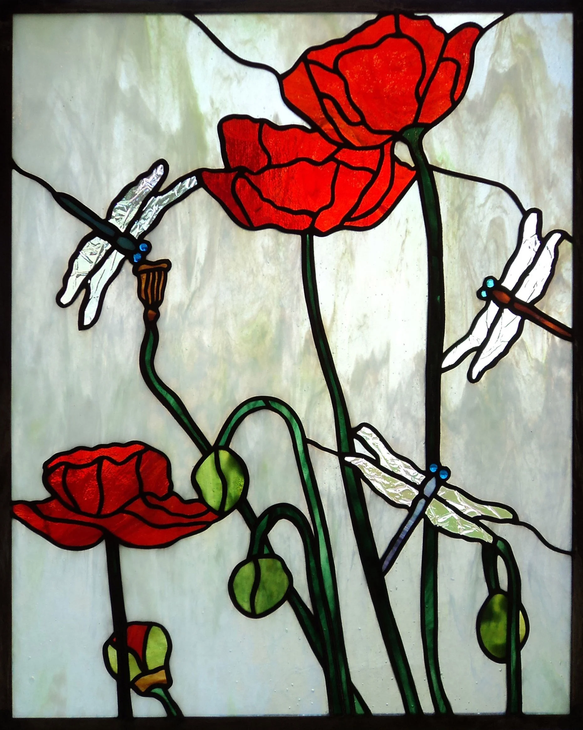 Poppies and Dragonflies - 105 pieces - 16.5" x 20.5"